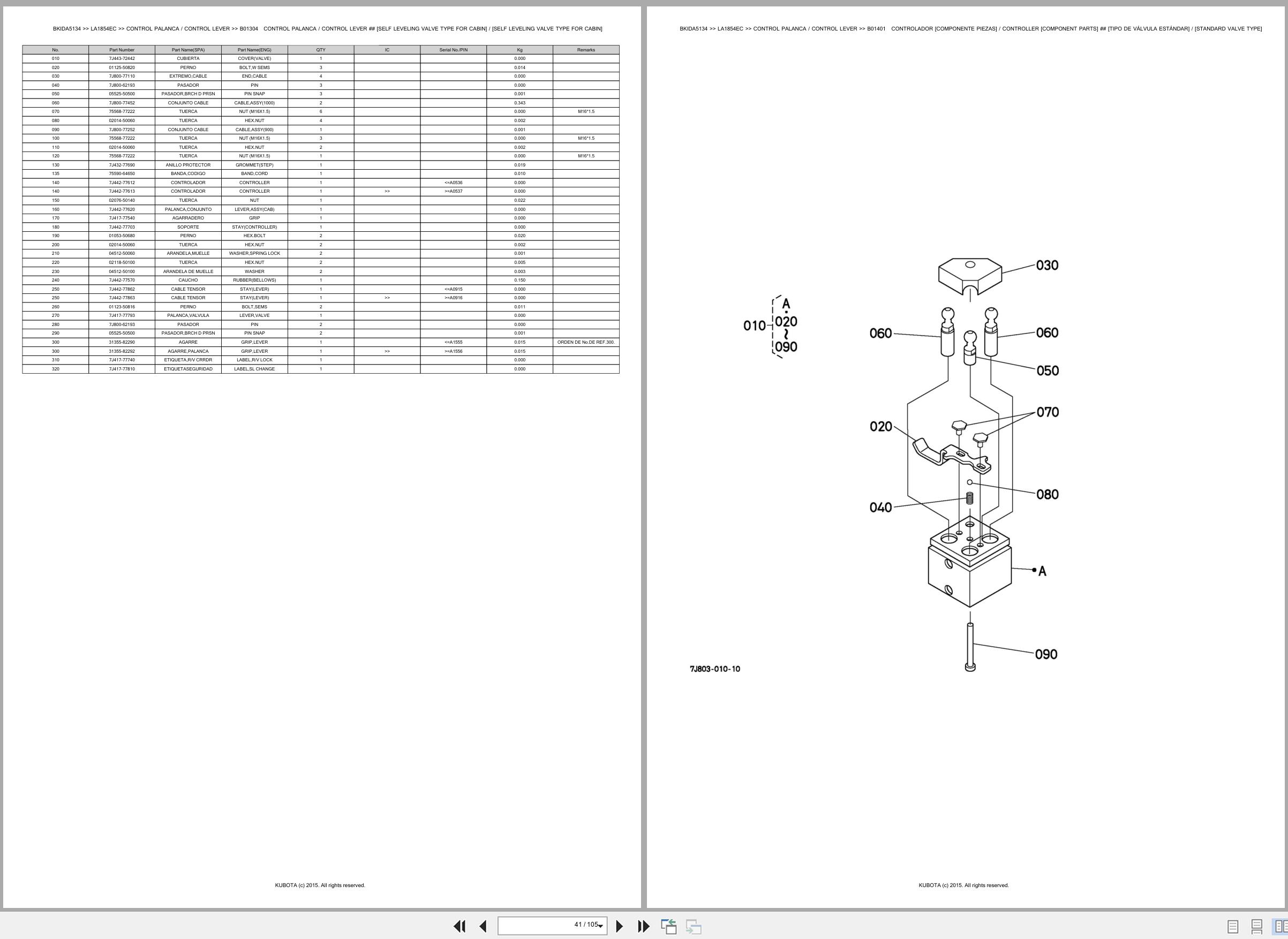 Kubota Wheel Loader LA1854EC Spare Parts Catalog EN ES (2)