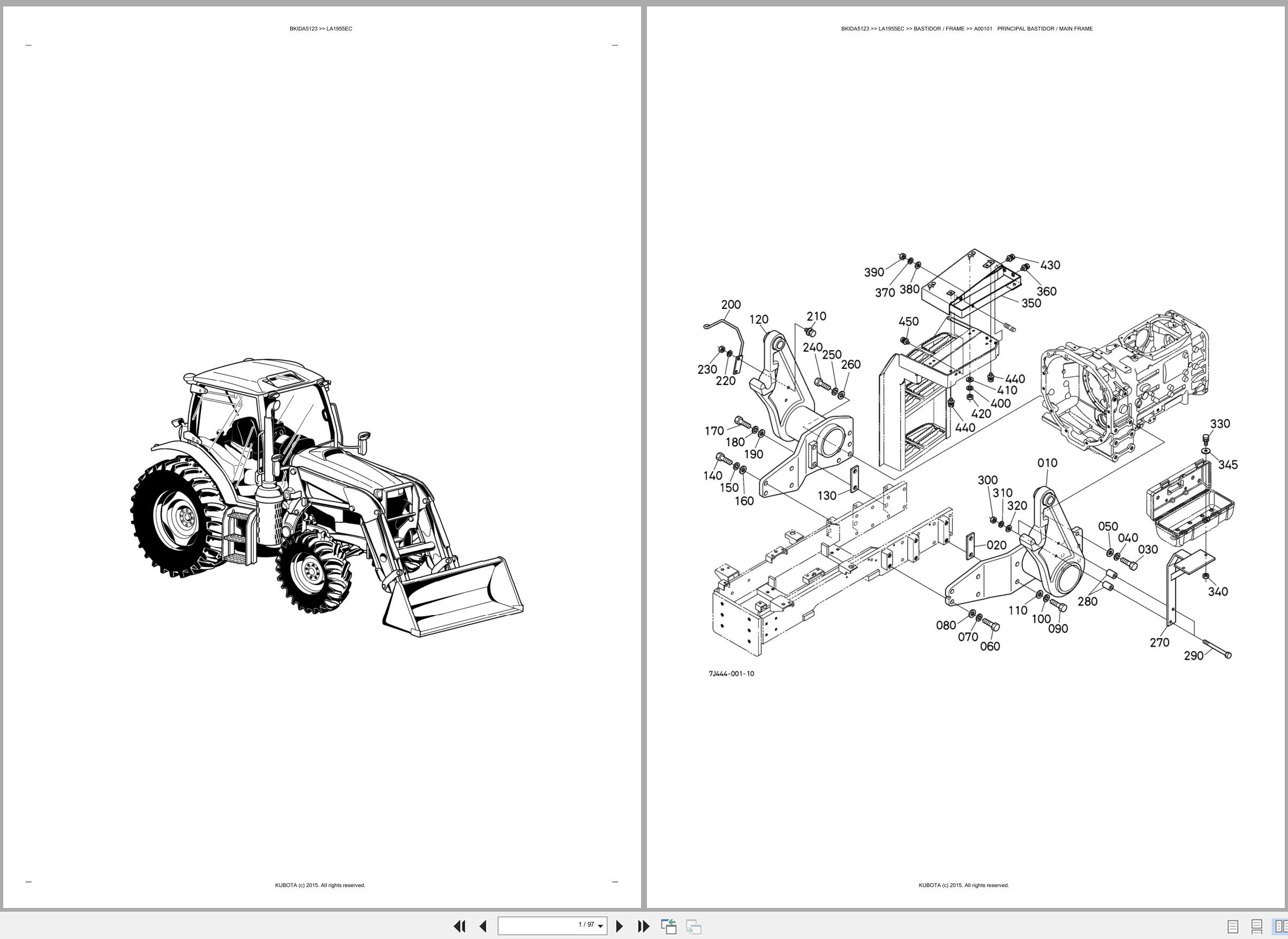 Kubota Wheel Loader LA1955EC Spare Parts Catalog EN ES (1)