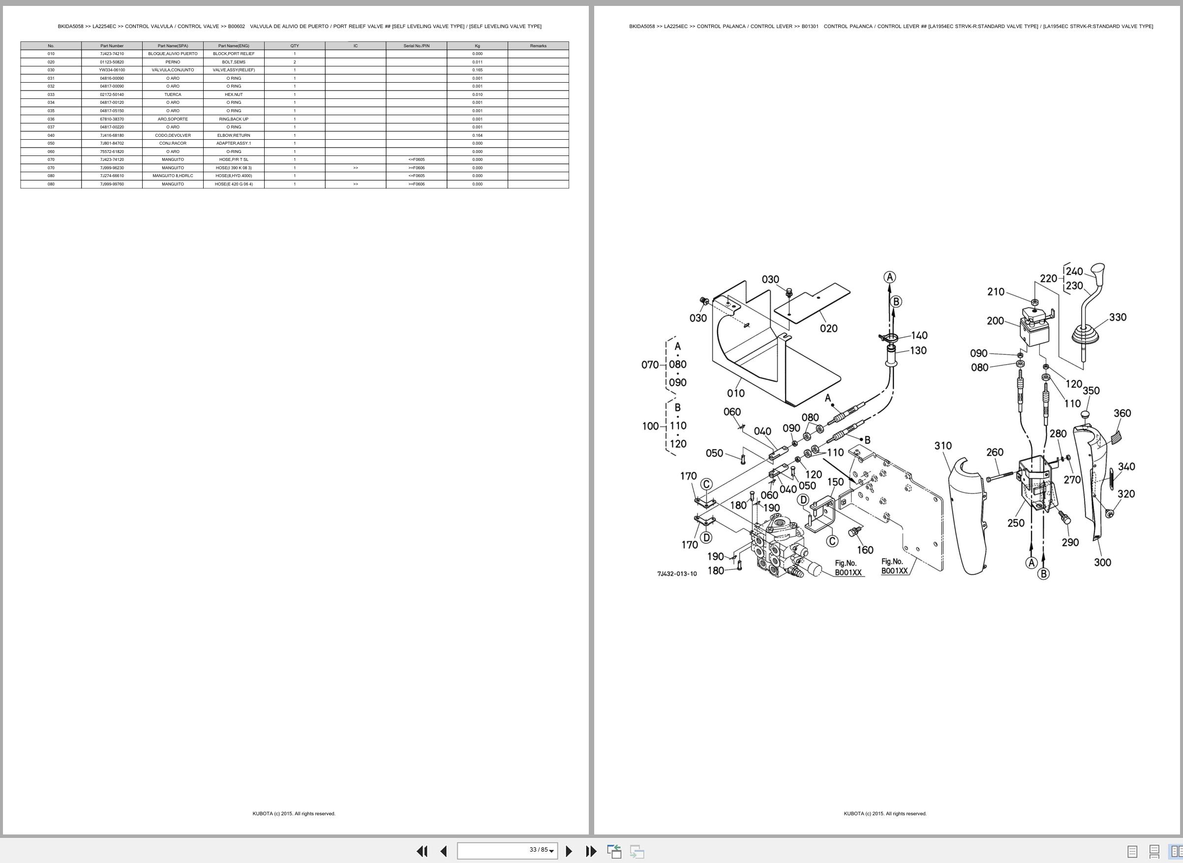 Kubota Wheel Loader LA2254EC Spare Parts Catalog EN ES (2)