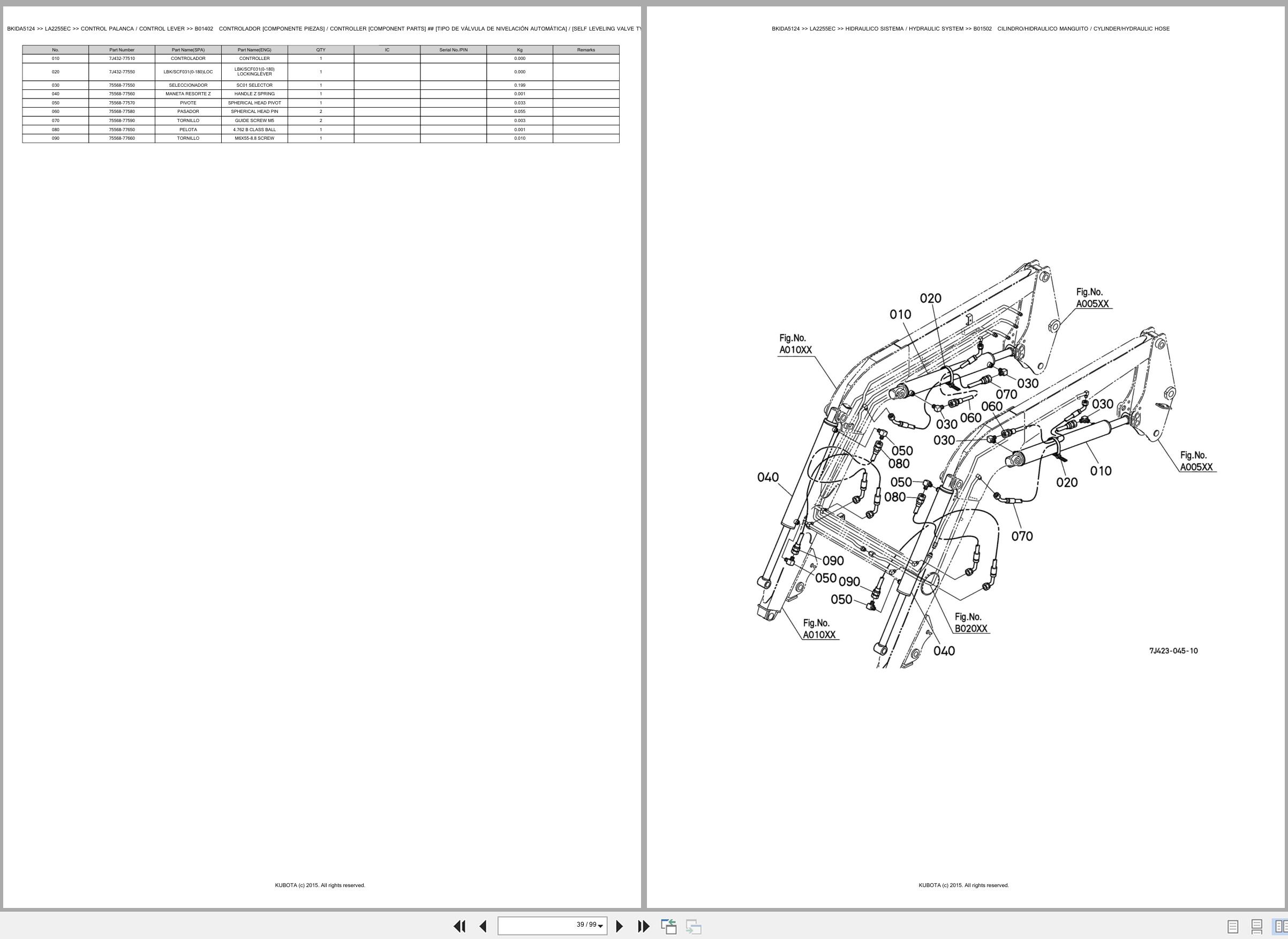 Kubota Wheel Loader LA2255EC Spare Parts Catalog EN ES (2)