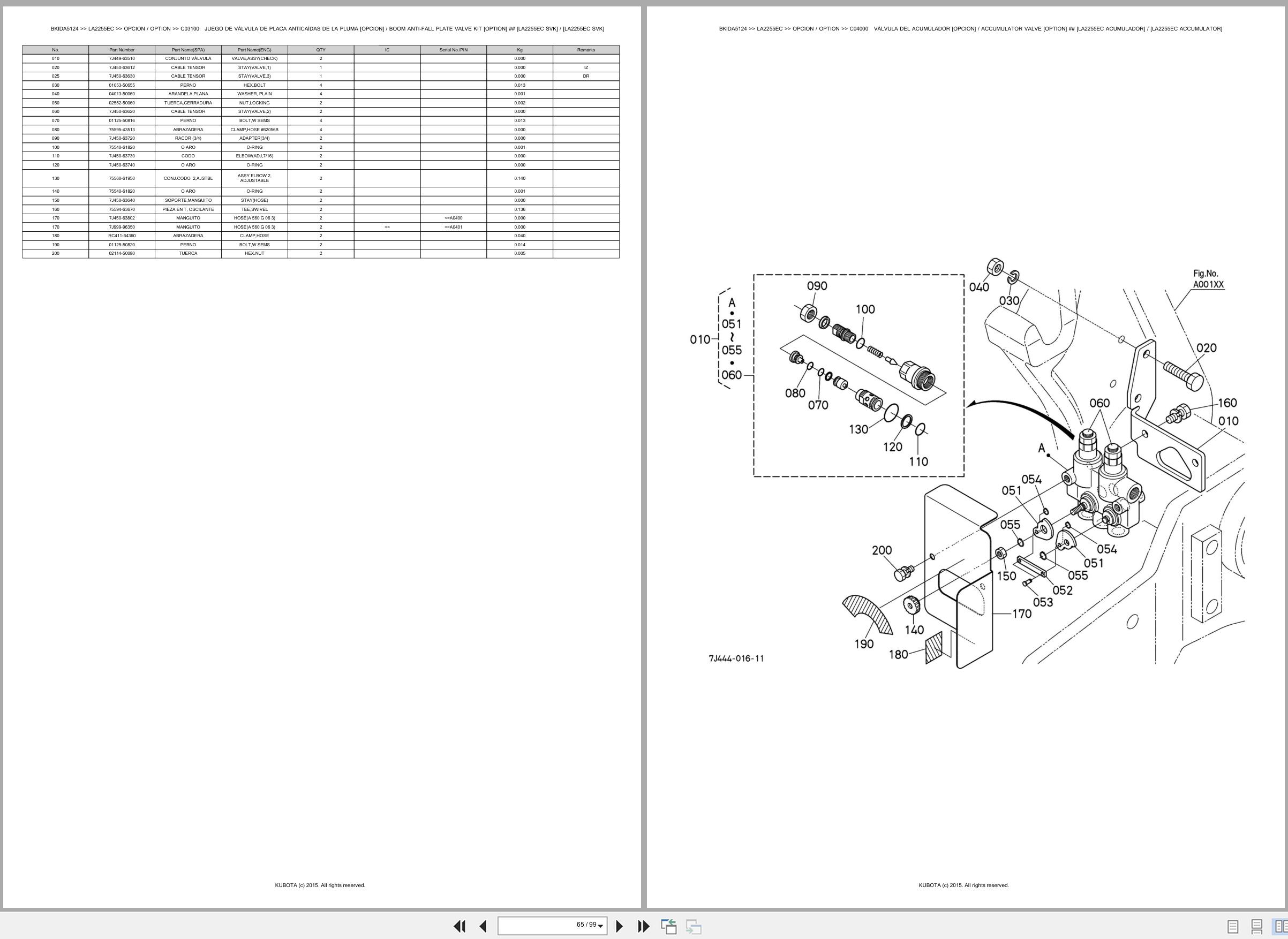 Kubota Wheel Loader LA2255EC Spare Parts Catalog EN ES (3)