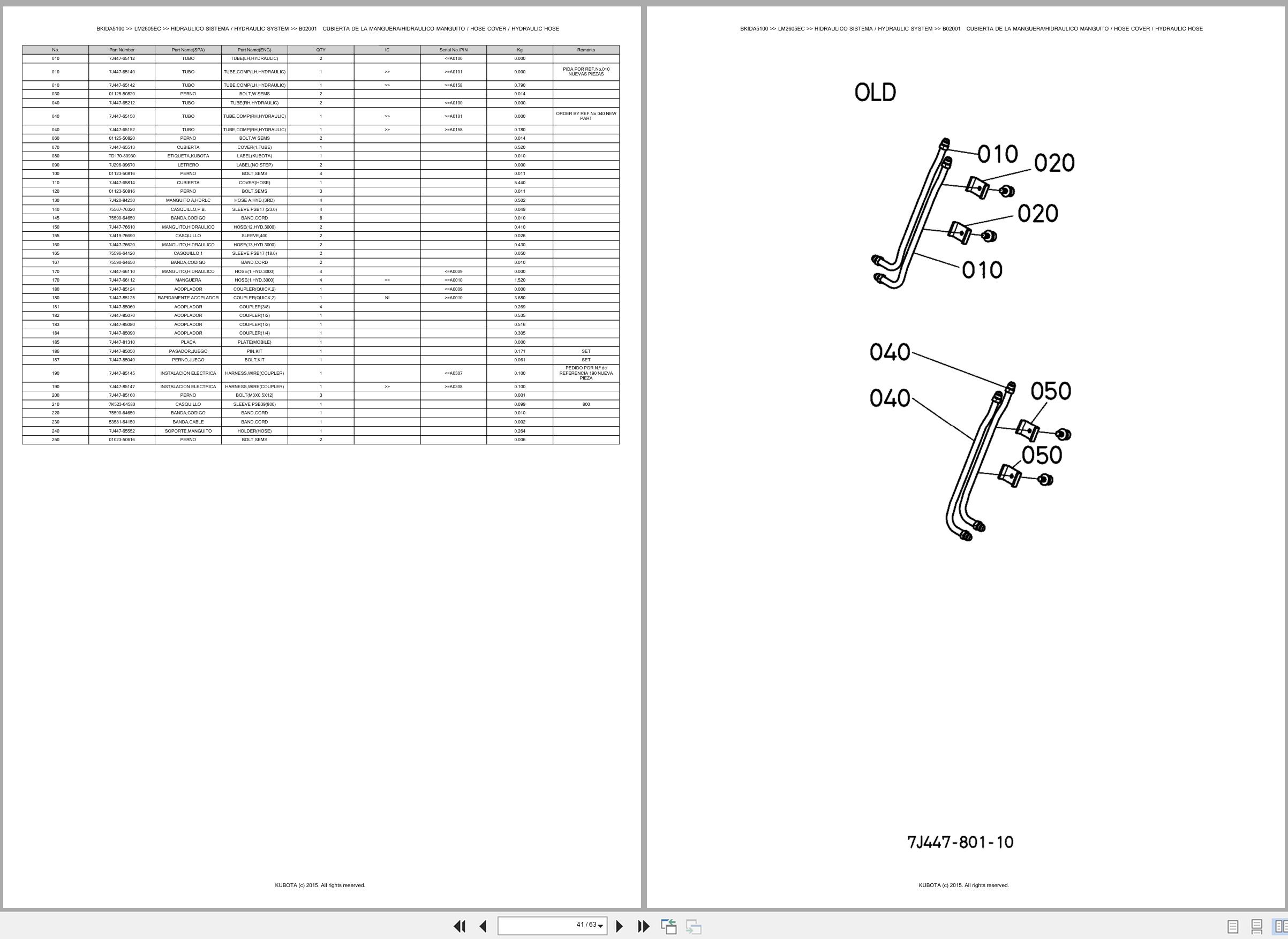 Kubota Wheel Loader LM2605EC Spare Parts Catalog EN ES (3)