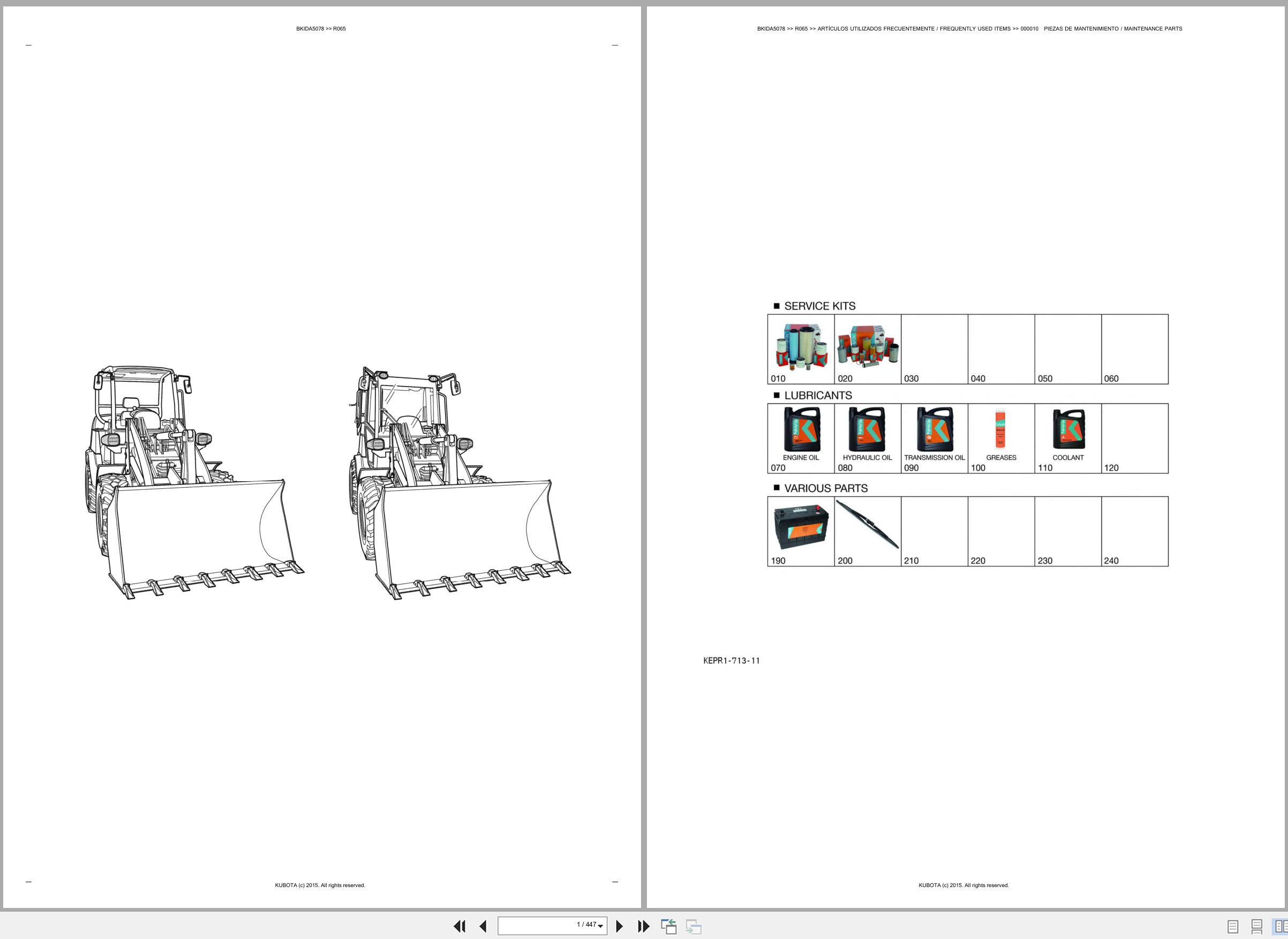 Kubota Wheel Loader R065 Spare Parts Catalog EN ES (1)