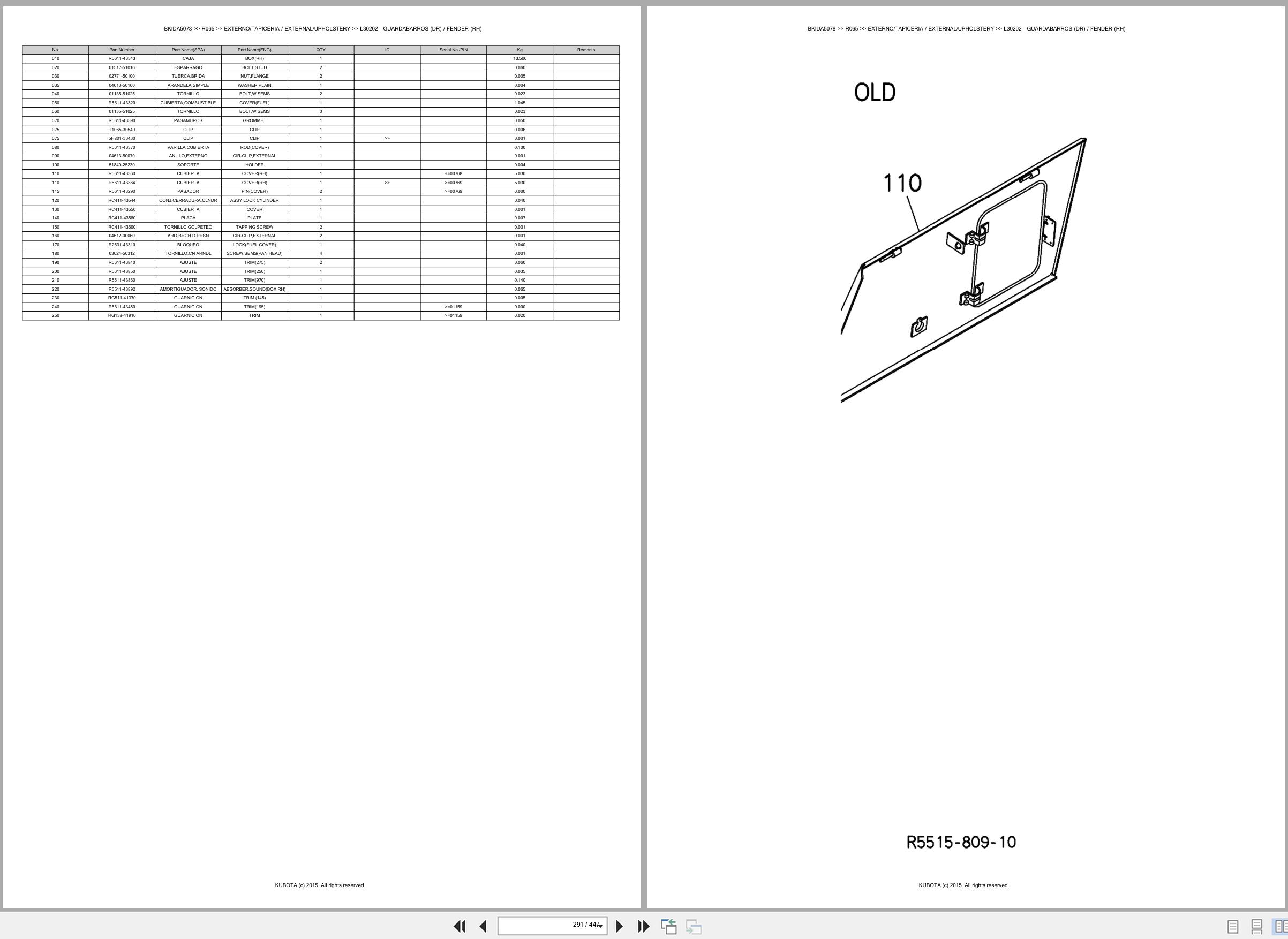 Kubota Wheel Loader R065 Spare Parts Catalog EN ES (3)