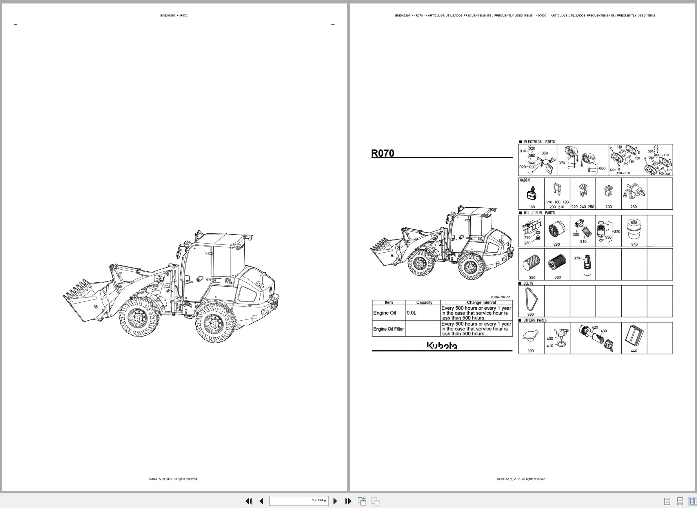 Kubota Wheel Loader R070 Spare Parts Catalog EN ES (1)