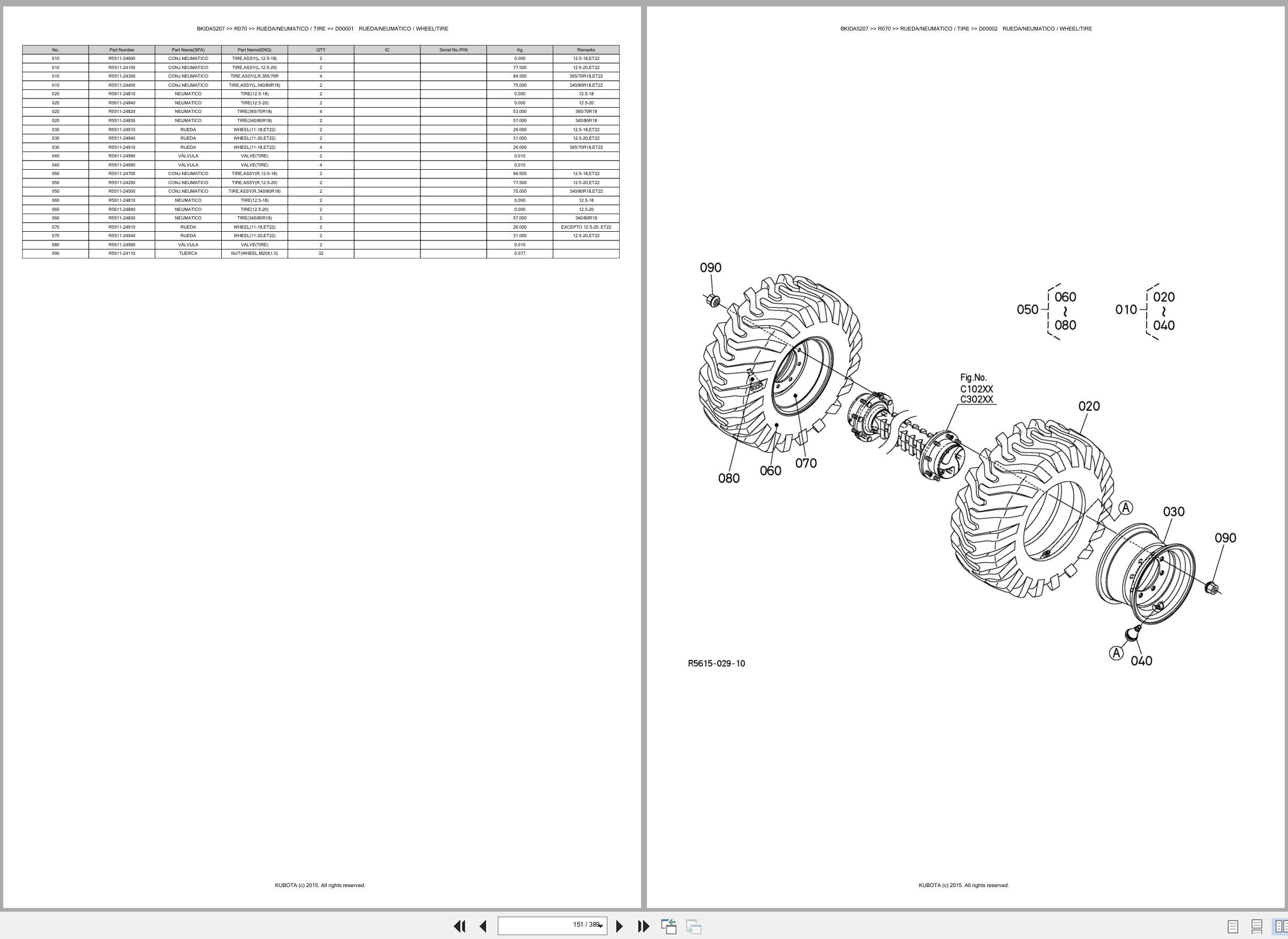 Kubota Wheel Loader R070 Spare Parts Catalog EN ES (2)