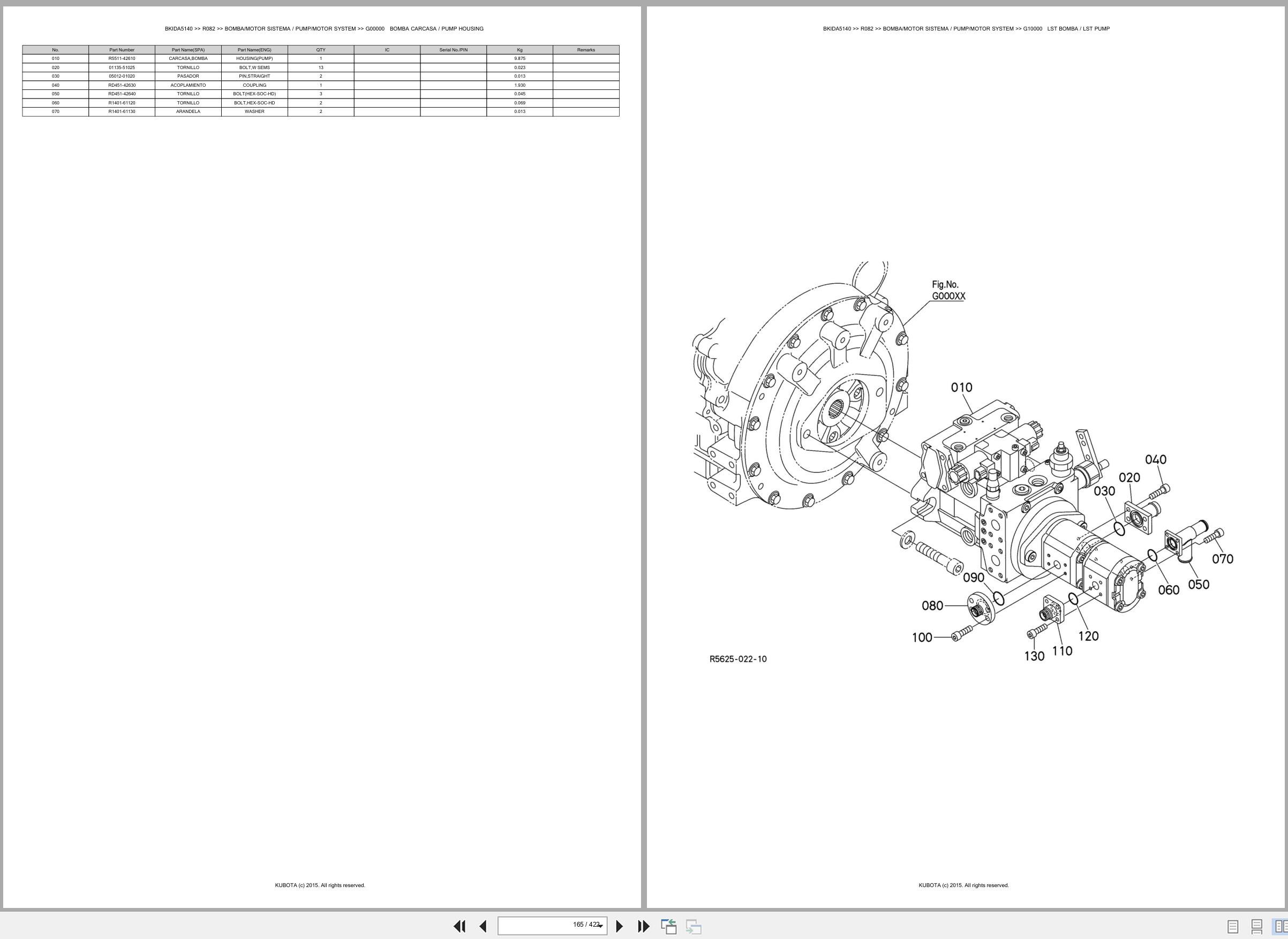 Kubota Wheel Loader R082 Spare Parts Catalog EN ES (2)