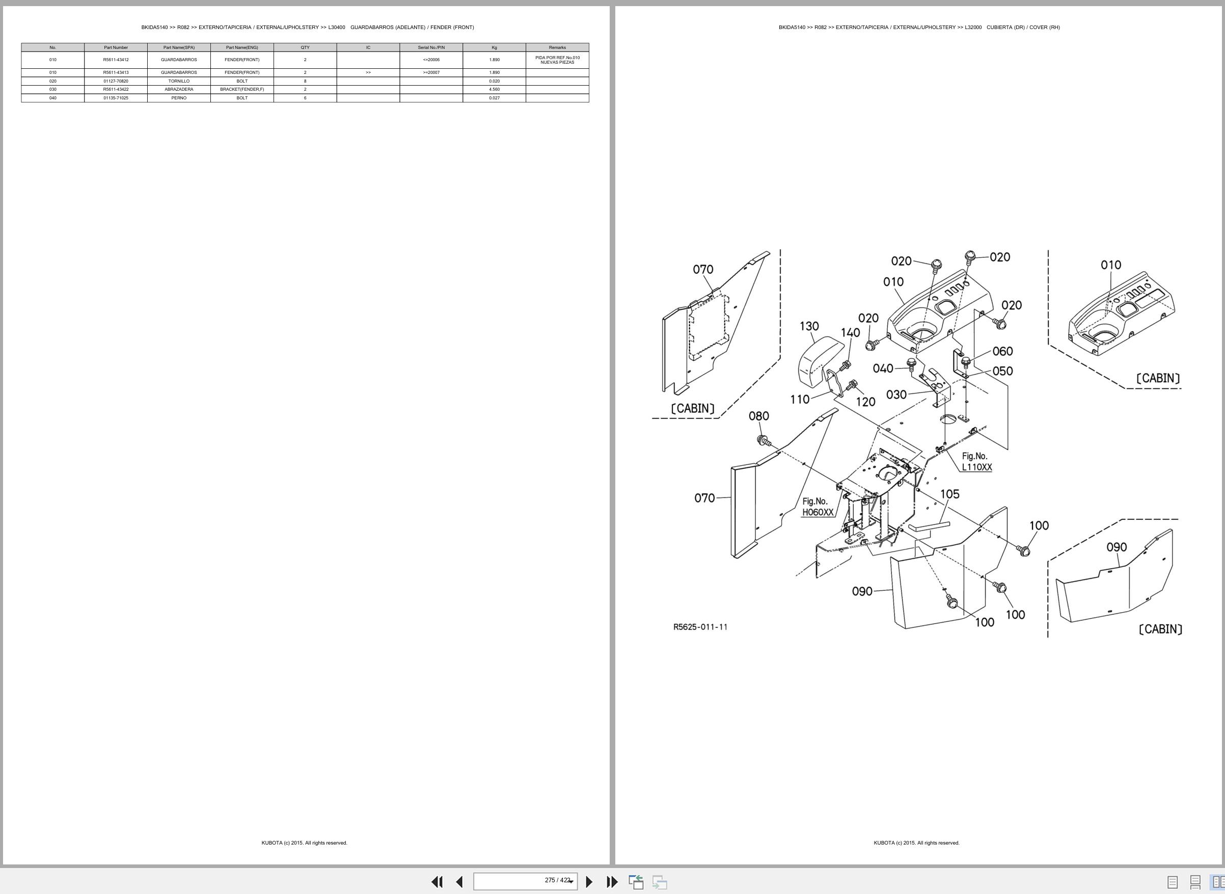 Kubota Wheel Loader R082 Spare Parts Catalog EN ES (3)