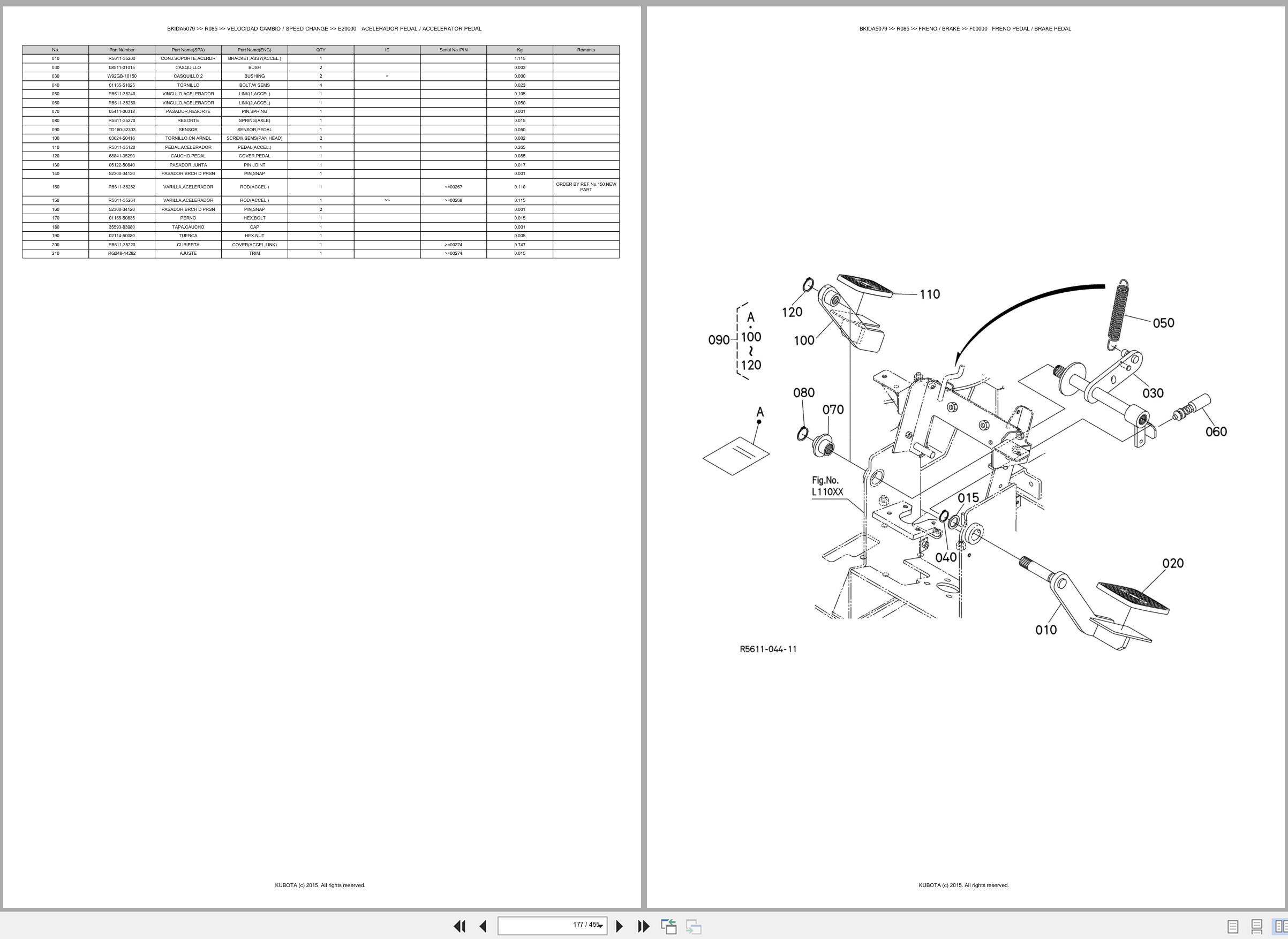 Kubota Wheel Loader R085 Spare Parts Catalog EN ES (2)