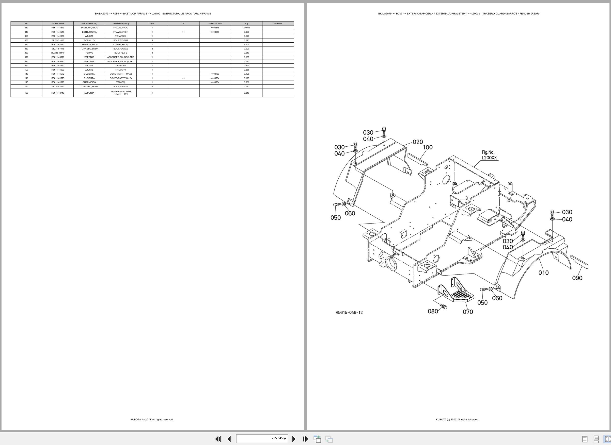 Kubota Wheel Loader R085 Spare Parts Catalog EN ES (3)