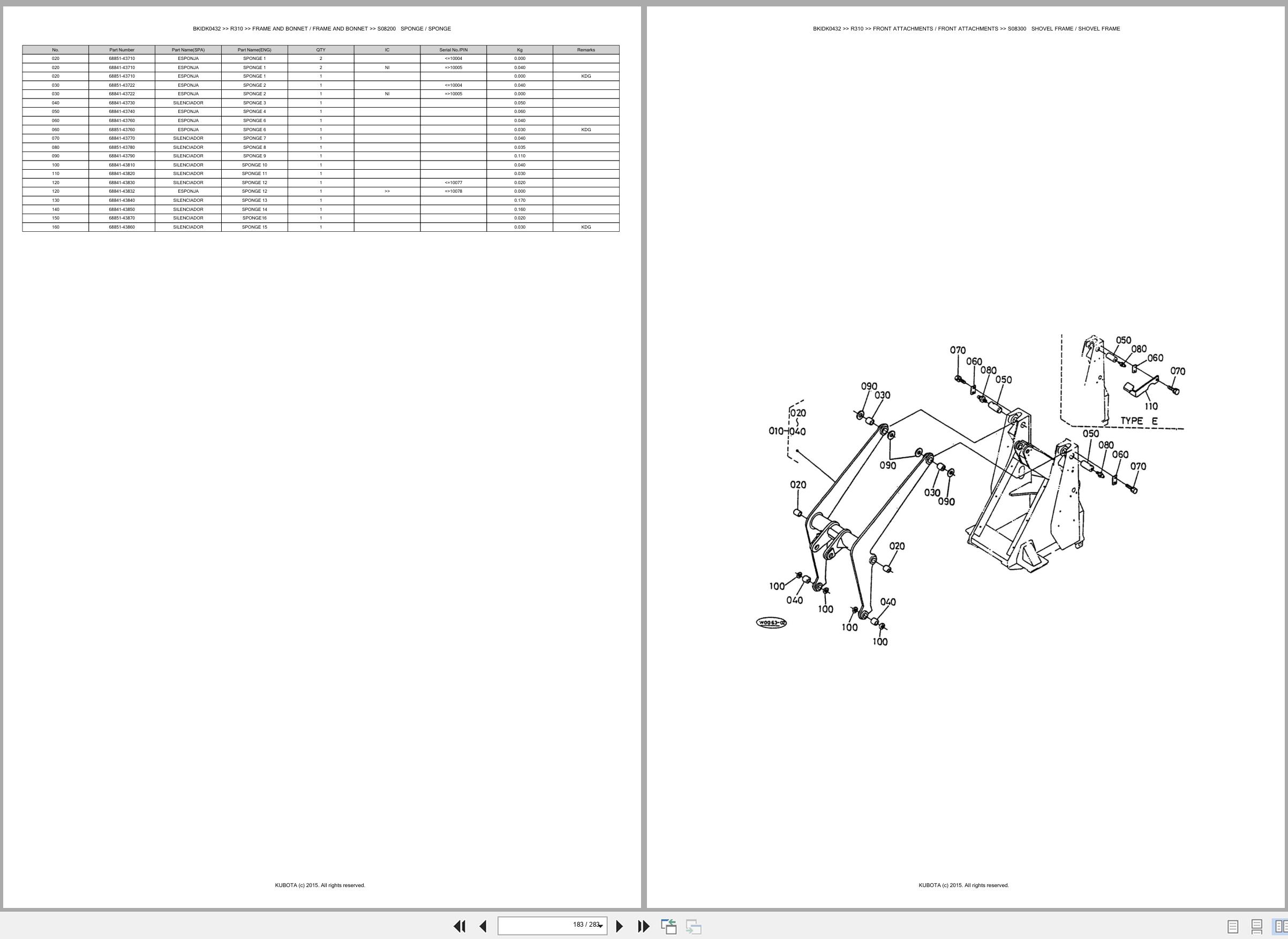 Kubota Wheel Loader R310 Spare Parts Catalog EN ES (3)