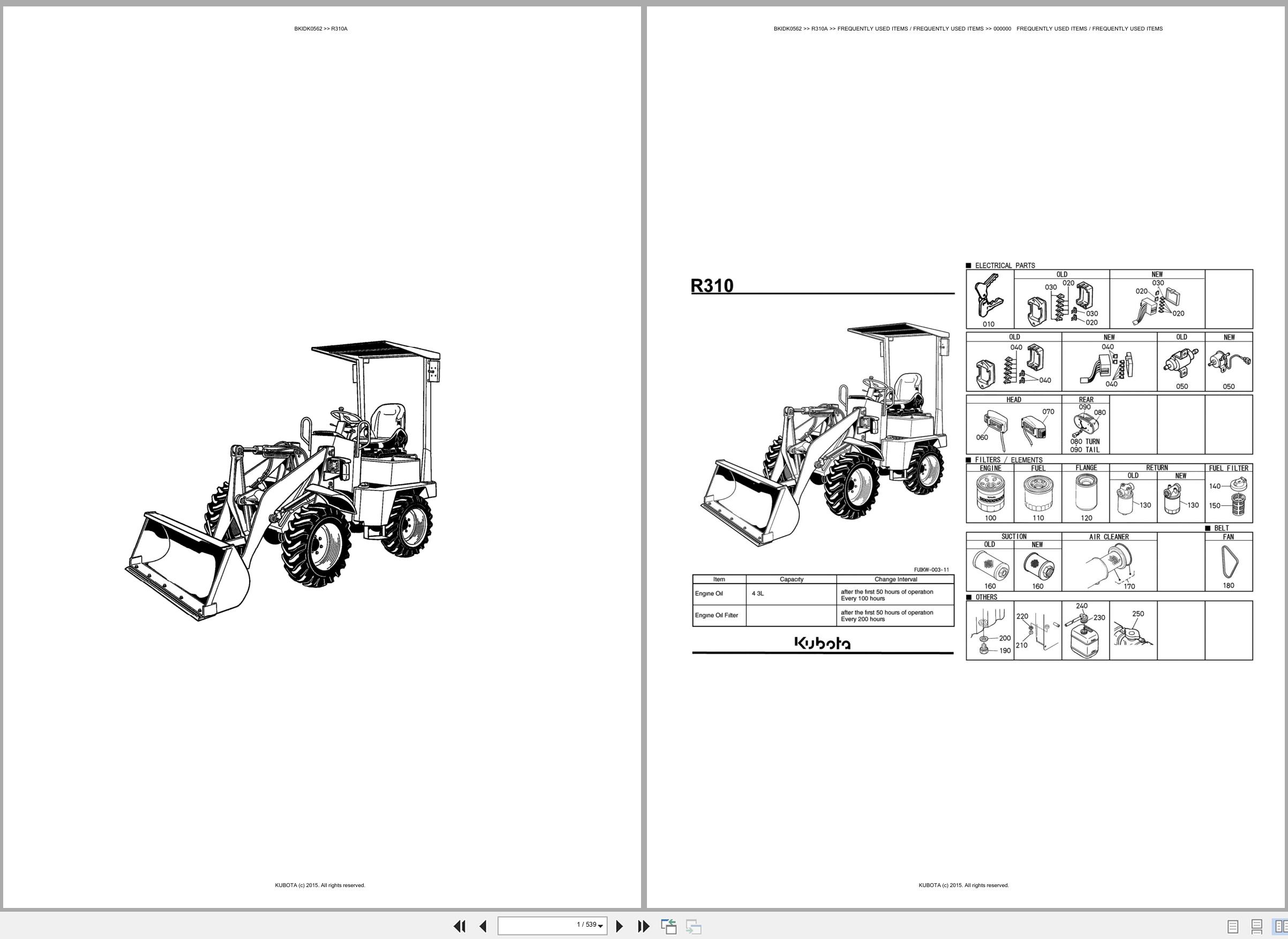 Kubota Wheel Loader R310A Spare Parts Catalog EN ES (1)
