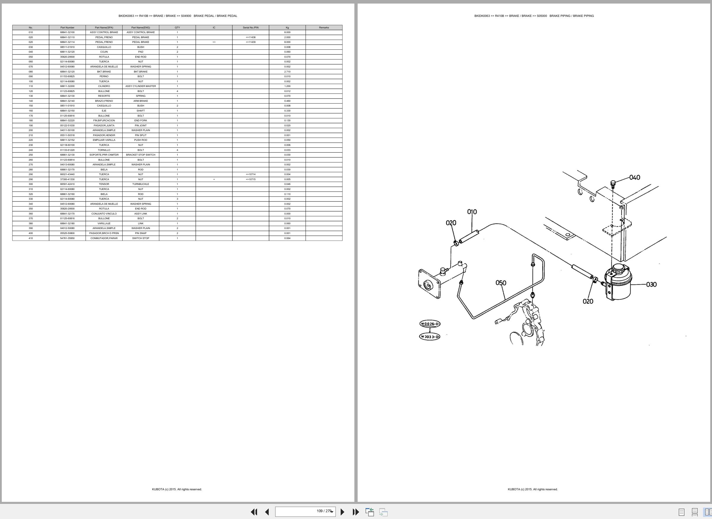 Kubota Wheel Loader R410B Spare Parts Catalog EN ES (2)
