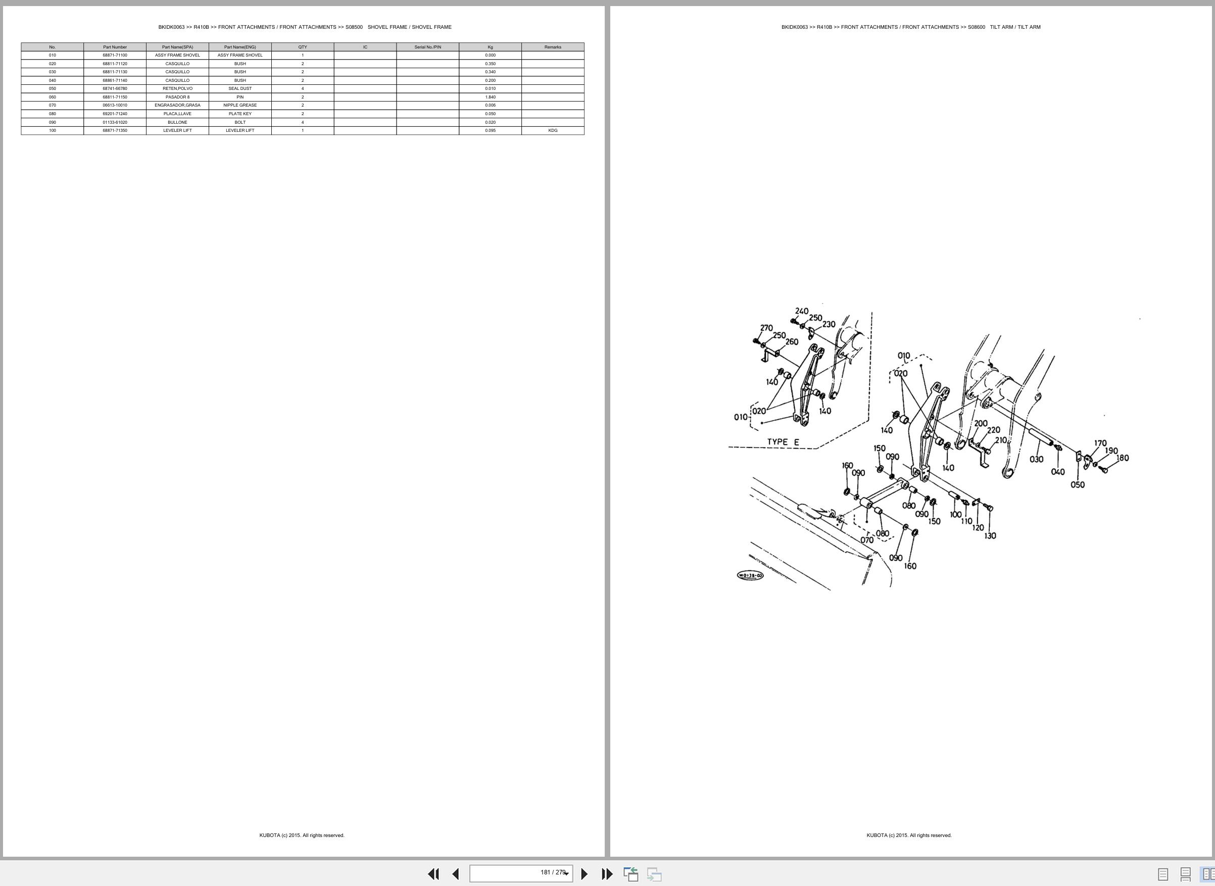 Kubota Wheel Loader R410B Spare Parts Catalog EN ES (3)