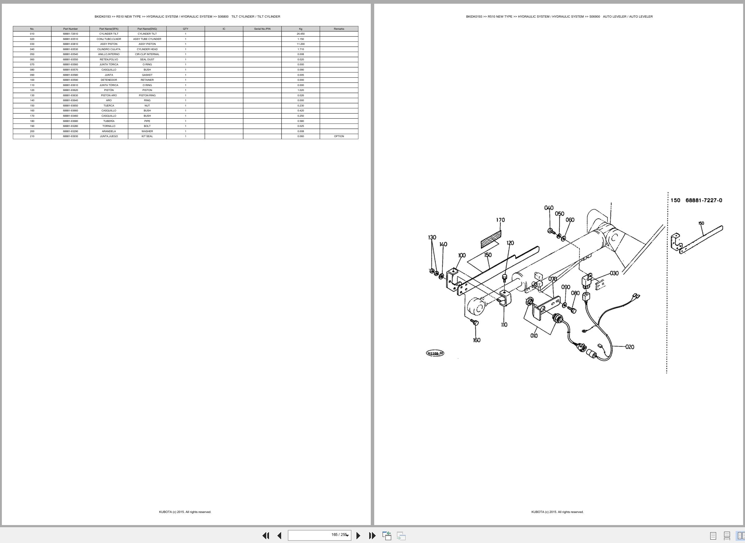 Kubota Wheel Loader R510 NEW TYPE Spare Parts Catalog EN ES (3)