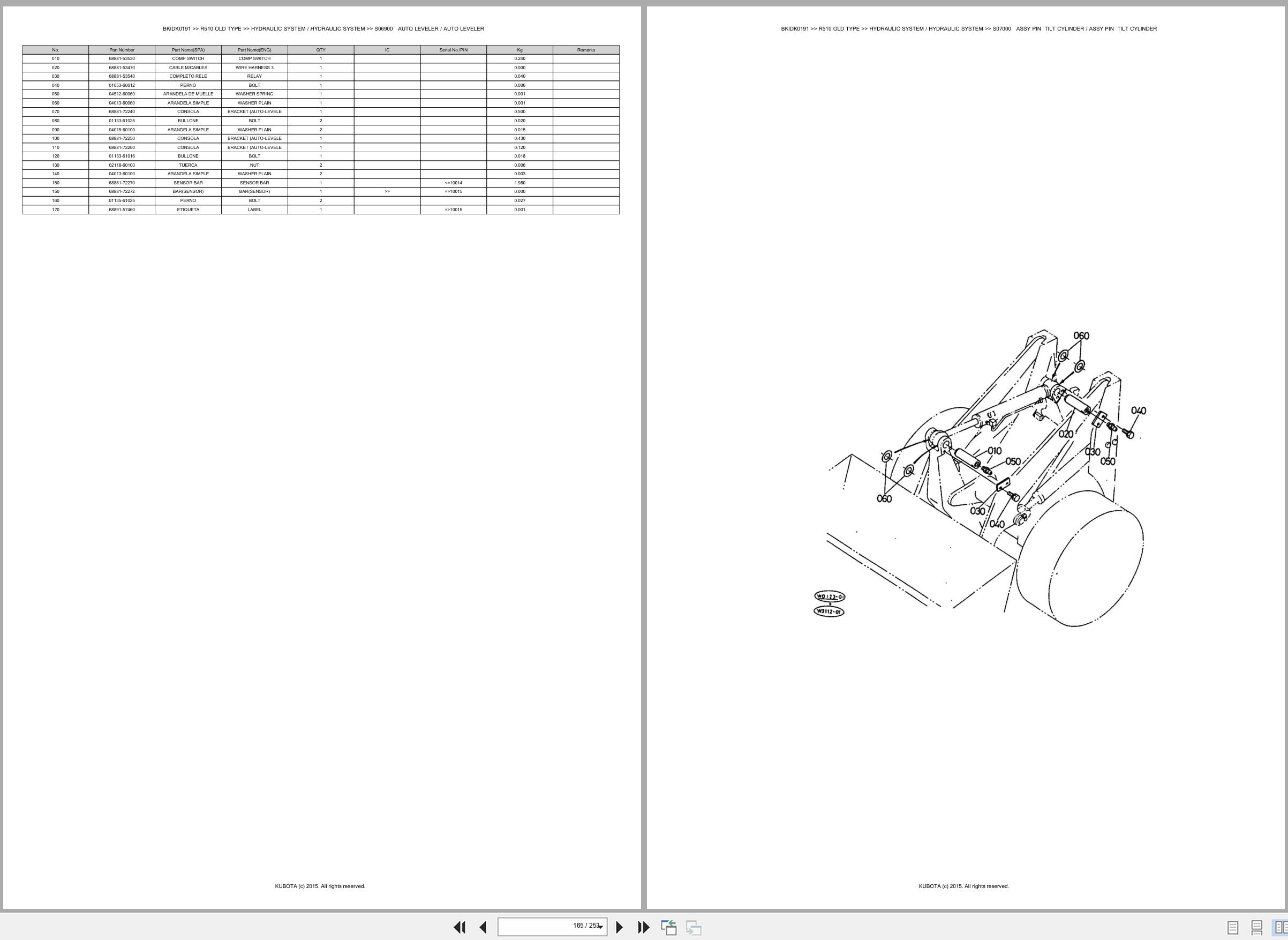Kubota Wheel Loader R510 OLD TYPE Spare Parts Catalog EN ES (3)