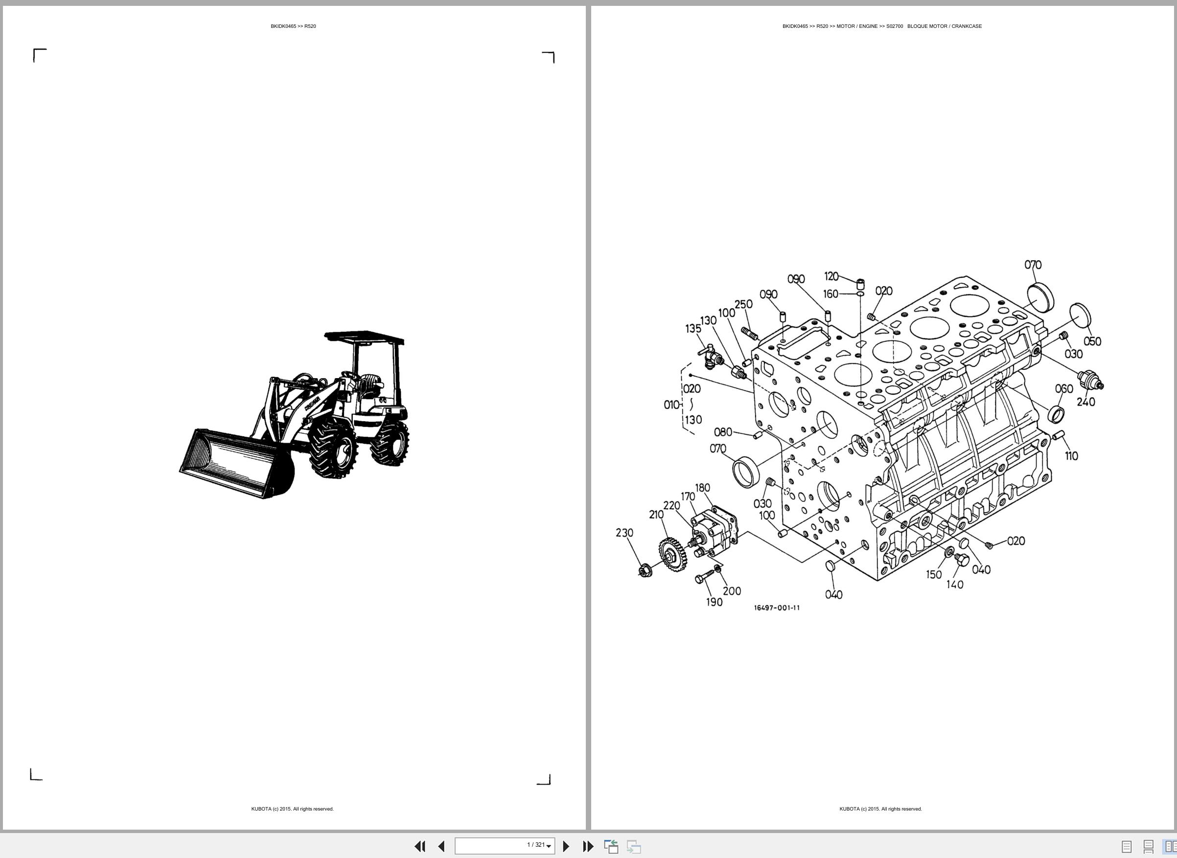 Kubota Wheel Loader R520 Spare Parts Catalog EN ES (1)