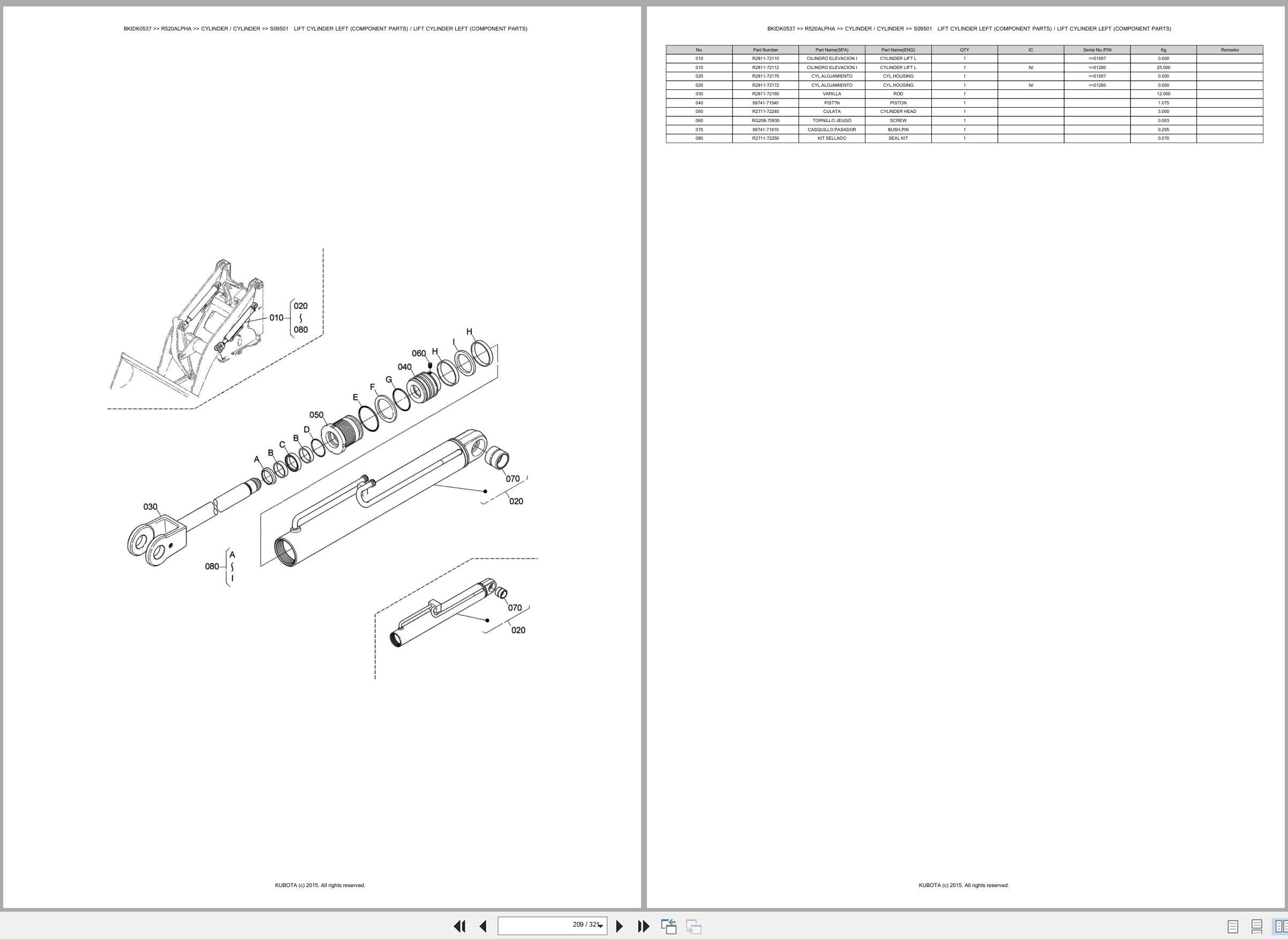 Kubota Wheel Loader R520ALPHA Engine Spare Parts Catalog EN ES (3)
