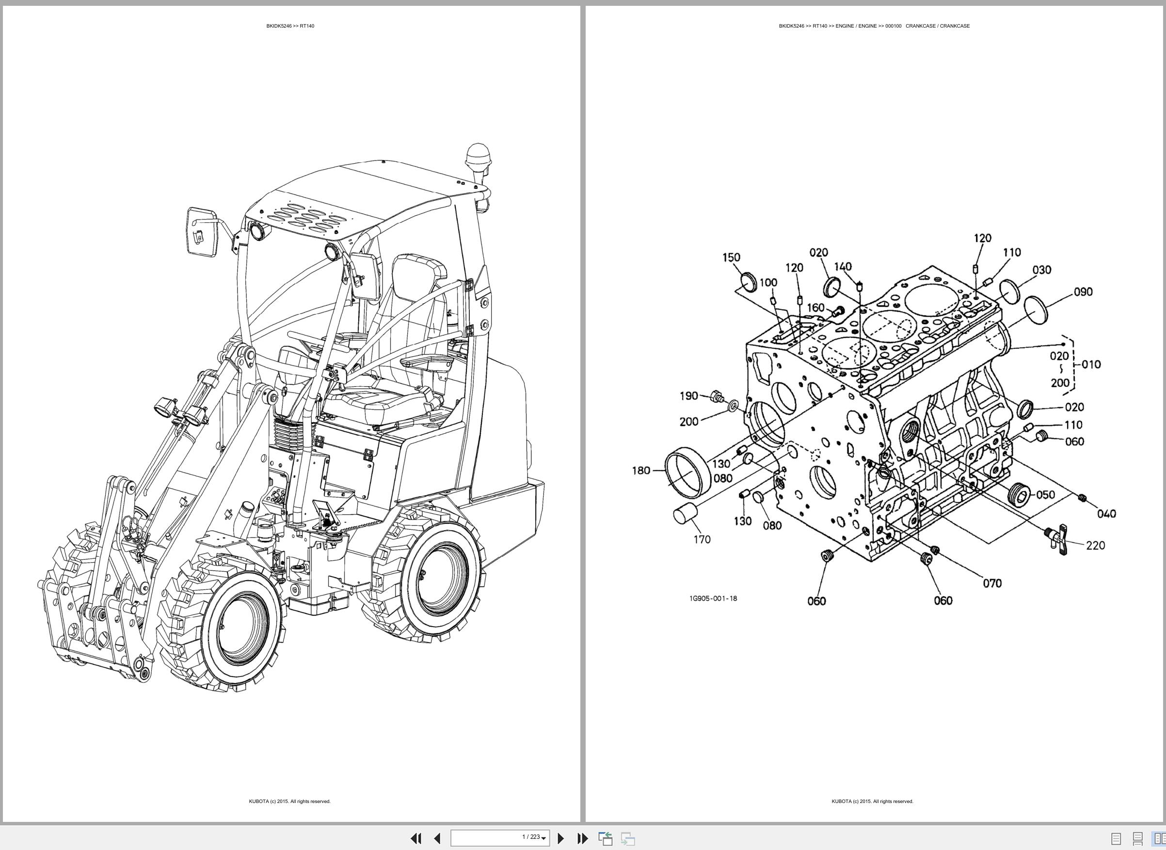 Kubota Wheel Loader RT140 Spare Parts Catalog EN ES (1)
