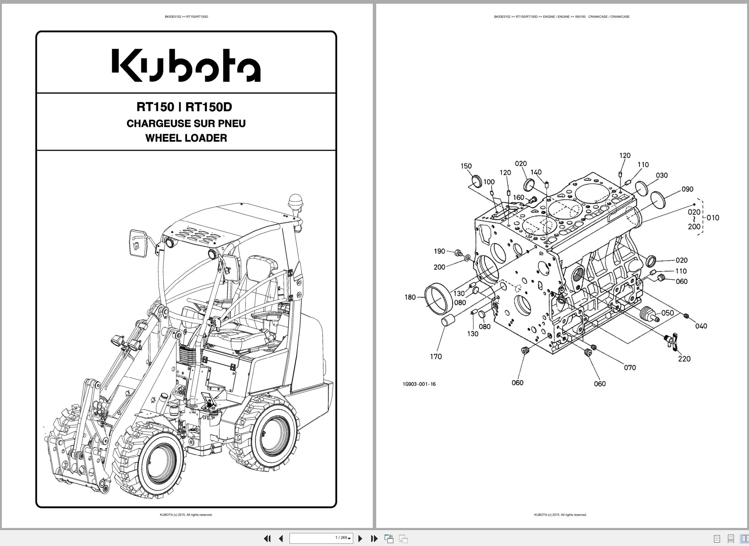 Kubota Wheel Loader RT150 RT150D Spare Parts Catalog EN ES (1)