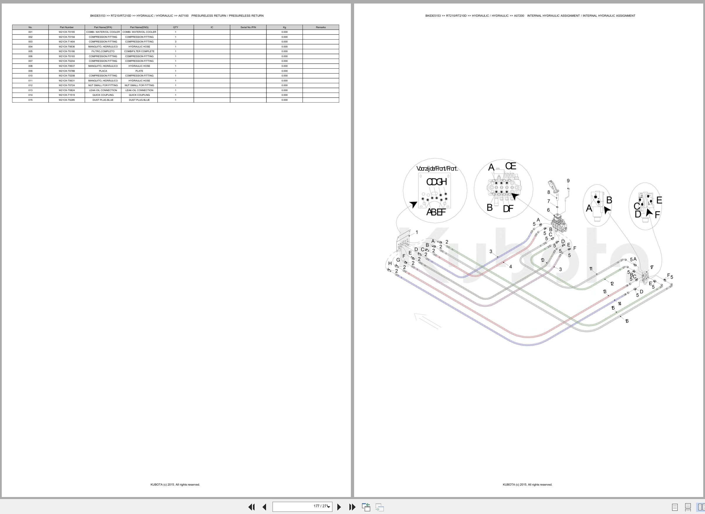 Kubota Wheel Loader RT210 RT210D Spare Parts Catalog EN ES (3)