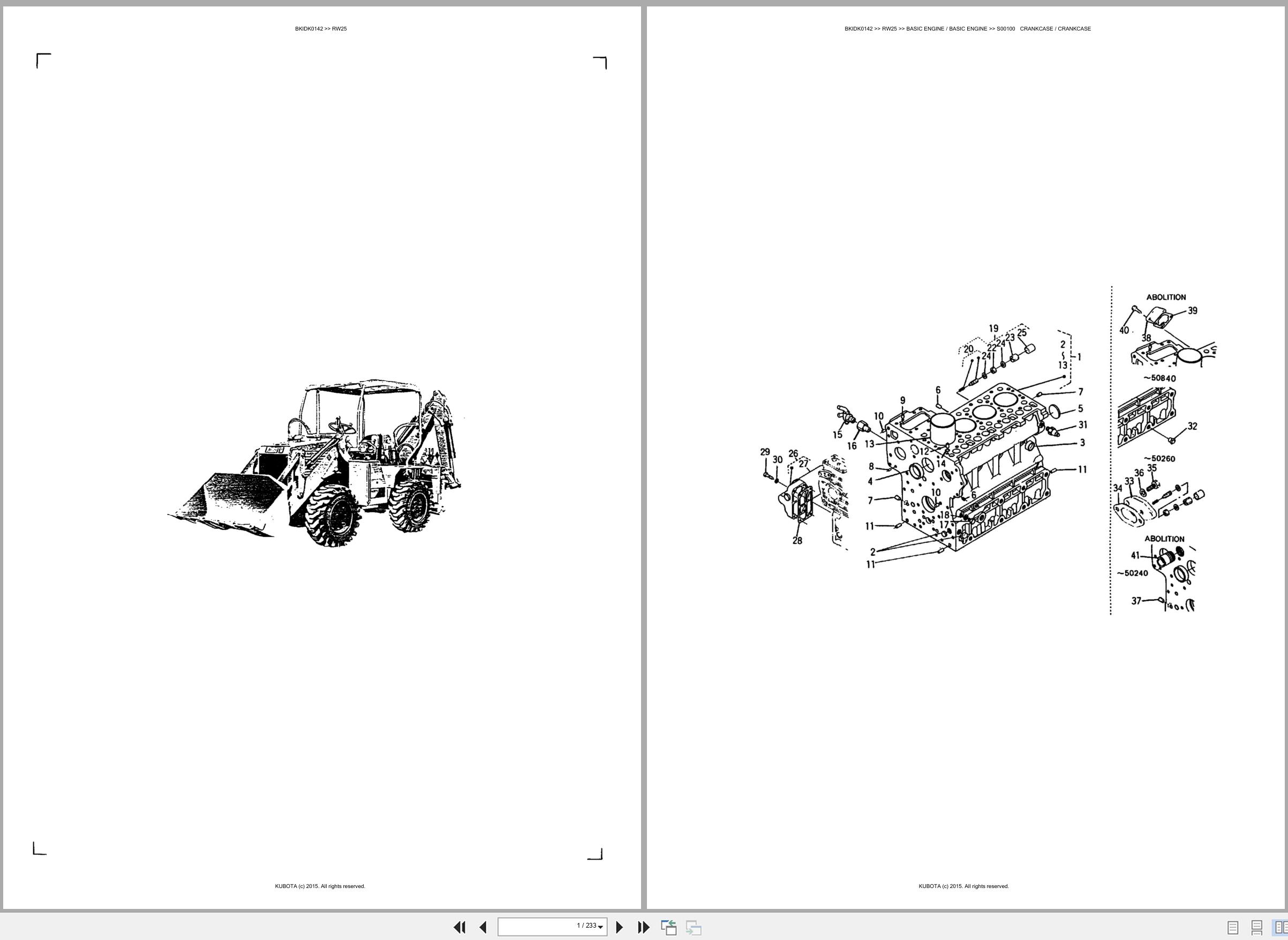 Kubota Wheel Loader RW25 Spare Parts Catalog EN ES (1)