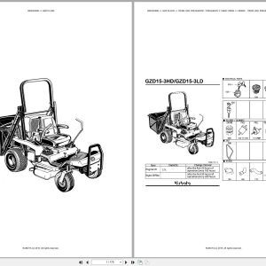Kubota Zero Turn Mower GZD15 3HD Spare Parts Catalog EN PT (1)