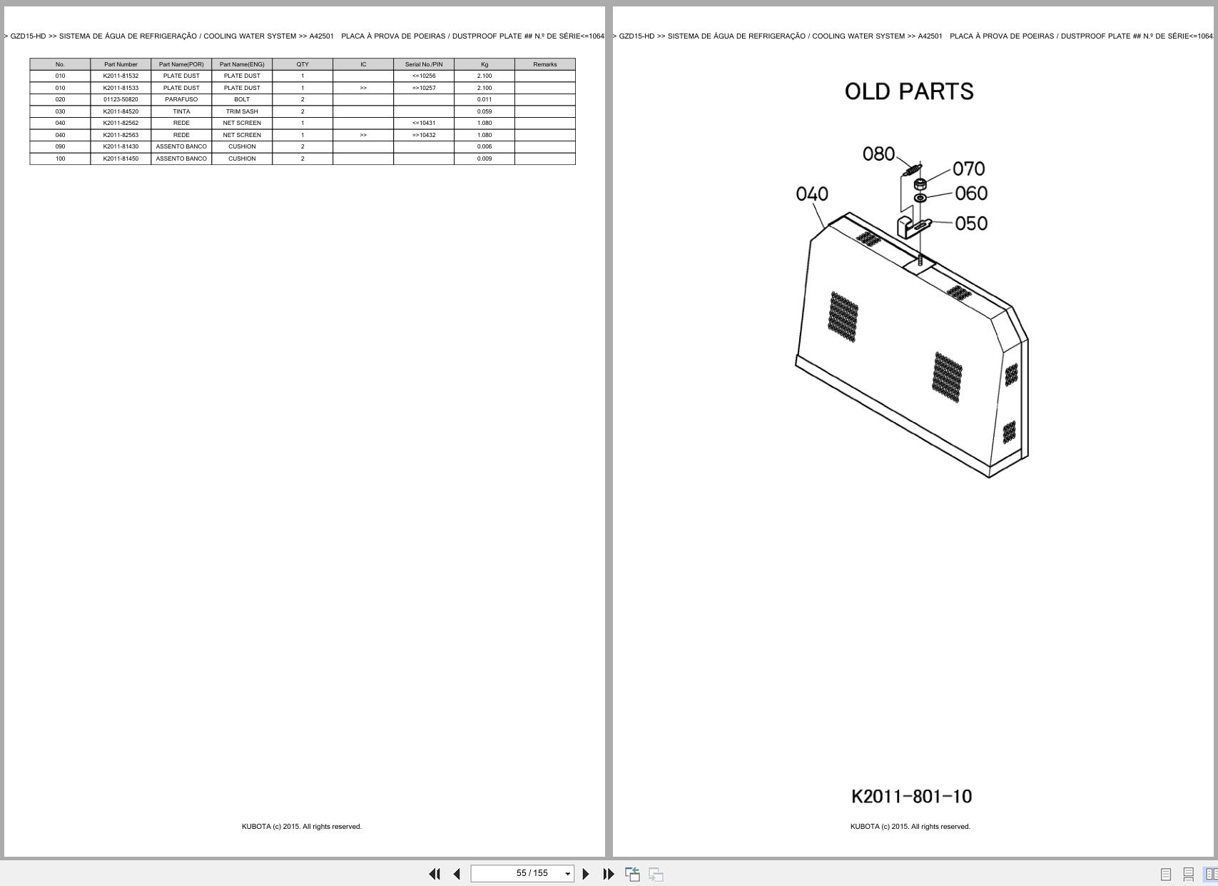 Kubota Zero Turn Mower GZD15 HD Spare Parts Catalog EN PT (2)