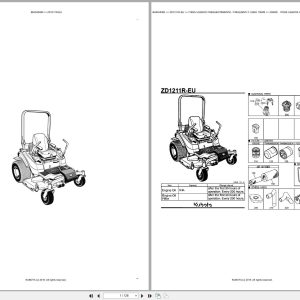 Kubota Zero Turn Mower ZD1211R EU Spare Parts Catalog EN PT (1)