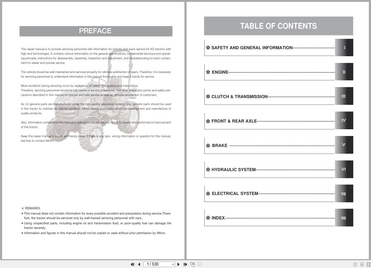 LS Tractor XG3000 Series Service Manual Diagrams 1