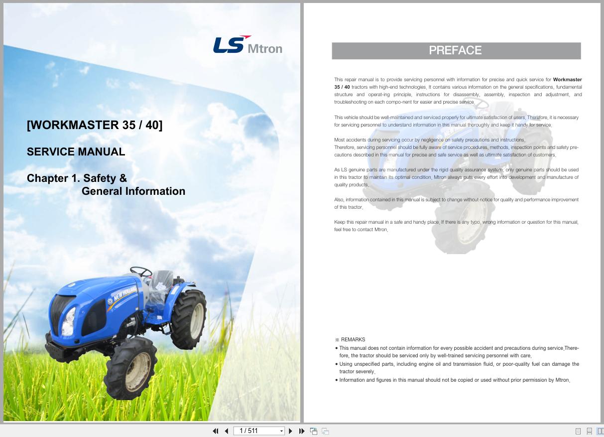 LS Tractor XG3135 XG3140 Service Manual 1