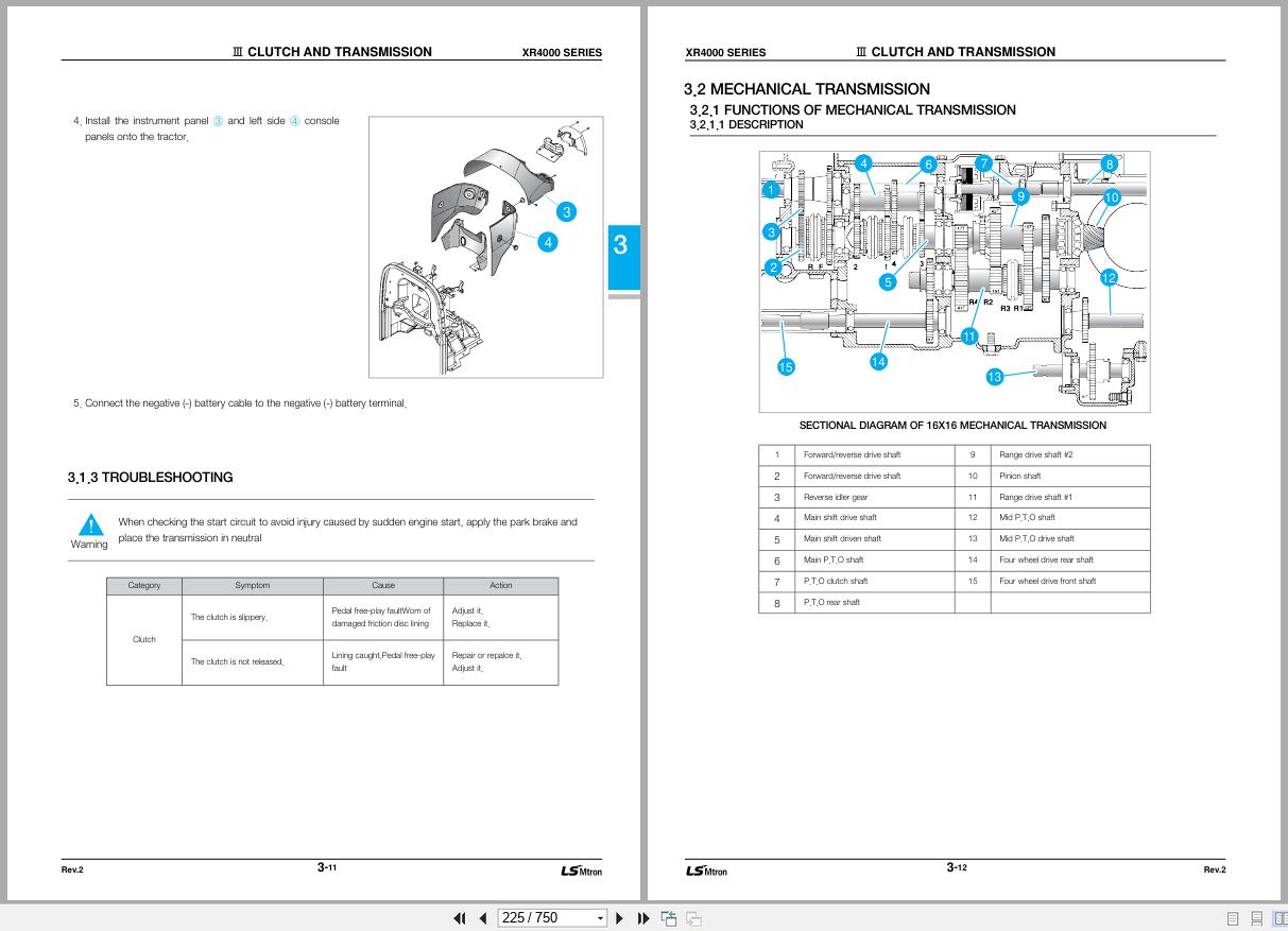 LS Tractor XR Series Service Manual Diagrams 2