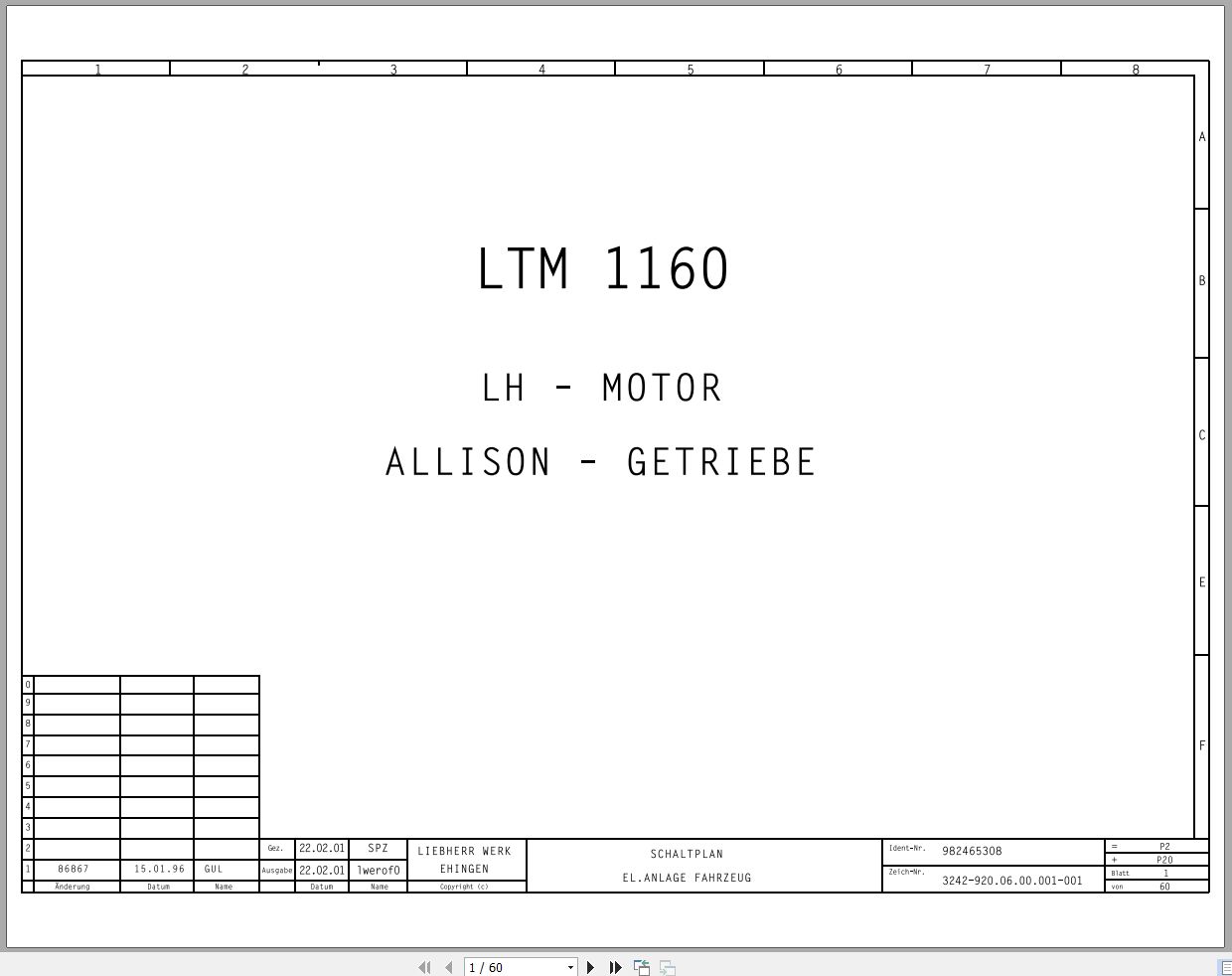 Liebherr Crane LTM 1160 1 022264 All Electrical Hydraulic Schematics DE 1