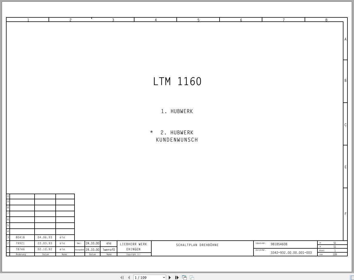 Liebherr Crane LTM 1160 1 022264 All Electrical Hydraulic Schematics DE 2