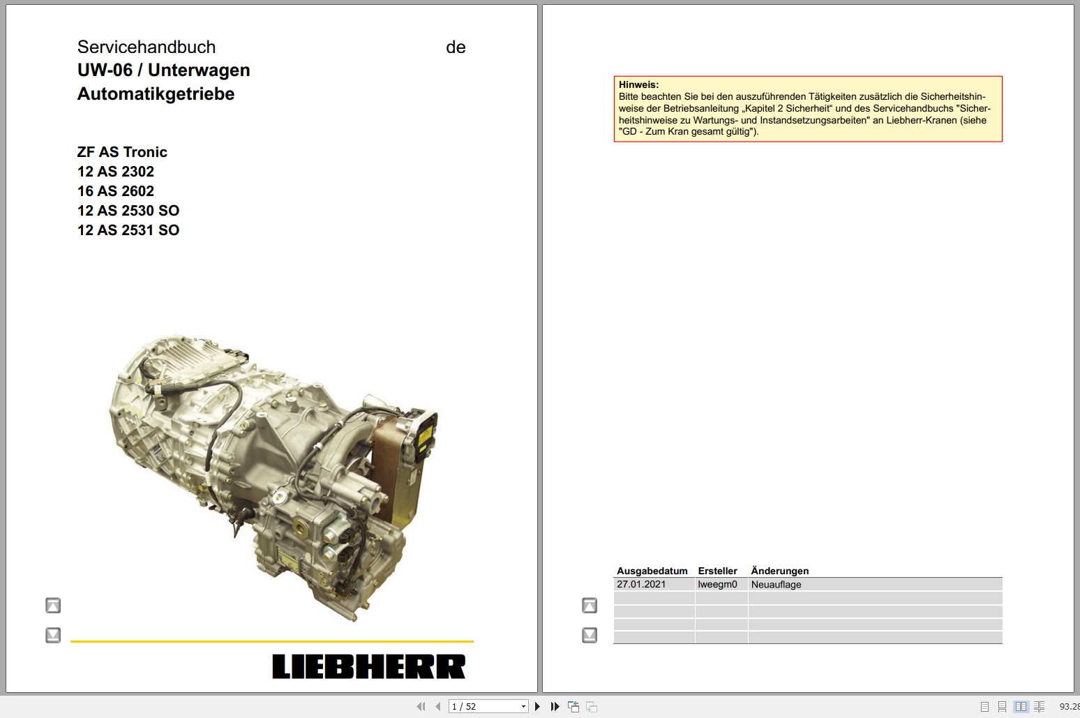 Liebherr ZF Transmission For Crane LTM 1220 5.1 Service Repair Technical Manual 4