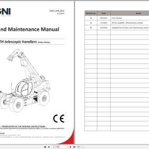 Magni Telescopic Handler HTH Series Use and Maintenance Manual 73317 HTH 2024 1