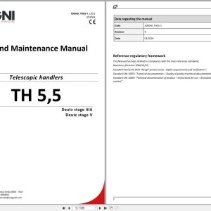 Magni Telescopic Handler TH55 Use and Maintenance Manual 100040 TH55 1 2024 1