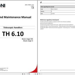 Magni Telescopic Handler TH6.10 Use and Maintenance Manual 95157 TH610 1 2023 1
