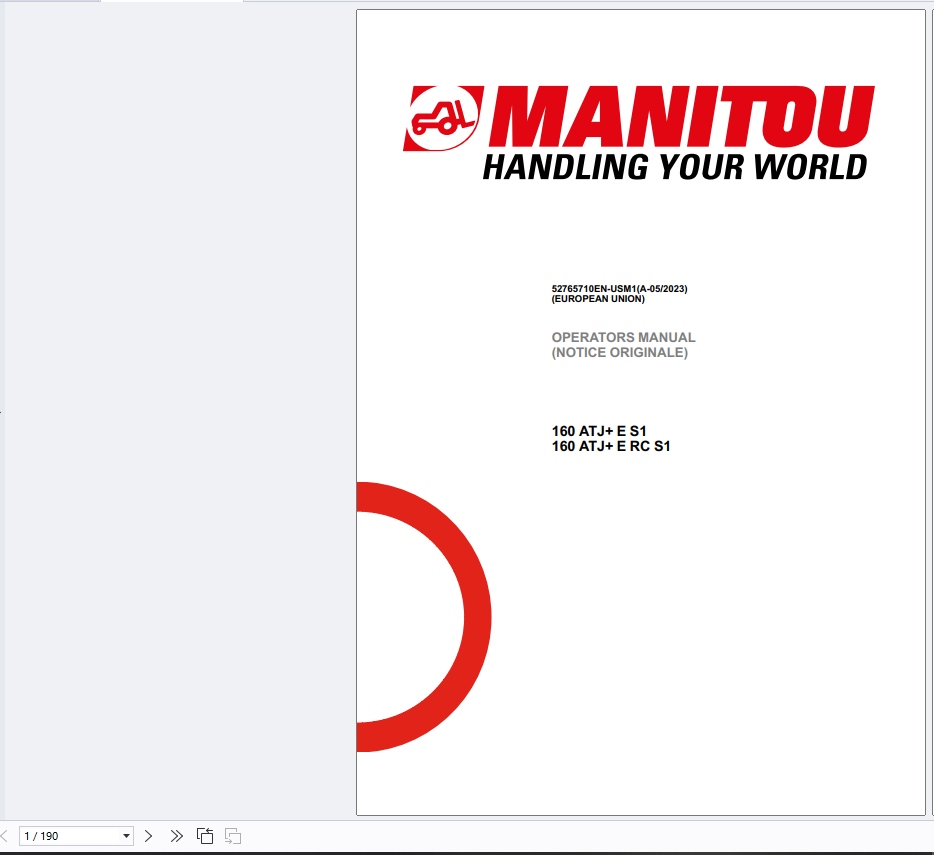 Manitou Access Platform ATJ ATJS ATJE Series Service Part Operator Manuals Update 2024 (3)