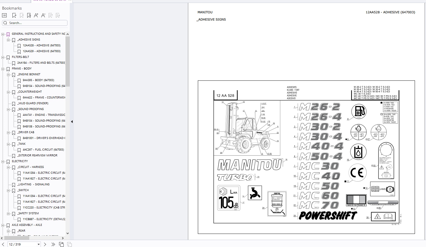 Manitou Forklift MC MC X Series Service Operator Part Manuals Update 2024 (4)