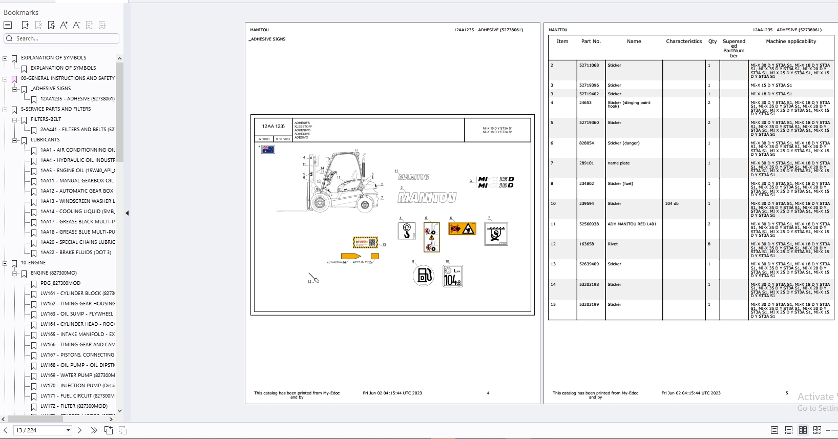 Manitou Forklift MI MI X Series Repair Operator Part Manual Update 2024 (4)