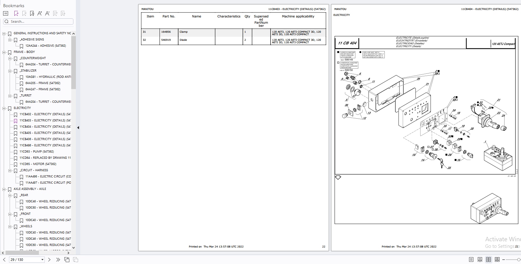 Manitou Platform AETJ AET AETJL Series Repair Part Operator Manuals Update 2024 (5)