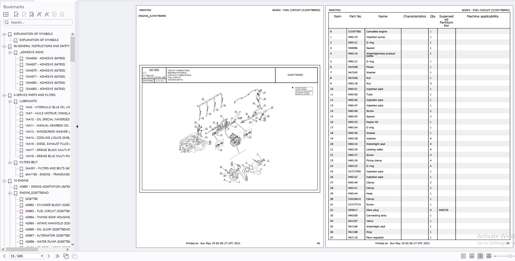 Manitou Telescopic Handlers MHT MHT X Series Service Operator Part Manual Update 2024 (3)