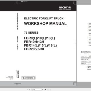 Nichiyu Forklift 75 Series FBR9 to FBR30 Workshop Manual 3