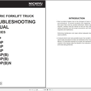 Nichiyu Forklift 80 Series Fbt9P 80 To Fbt20Pbn 80 Workshop Troubleshooting Operators Manual 2