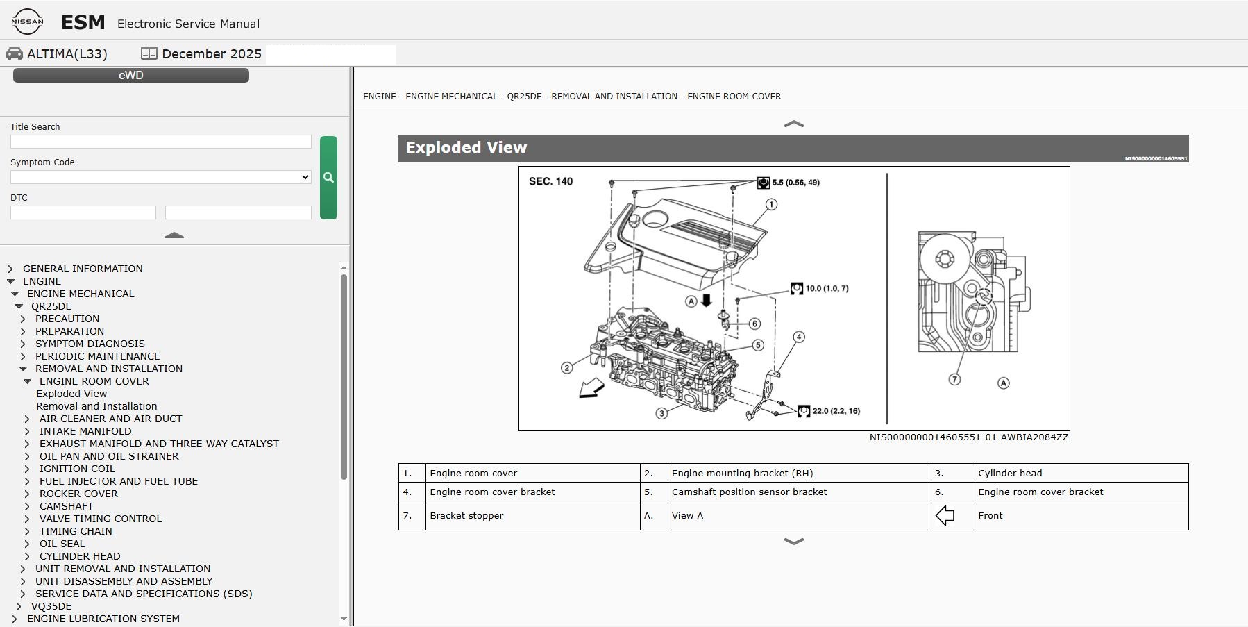 Nissan ALTIMA L33 2017 December 2025 Service Manual Wiring Diagrams (2)