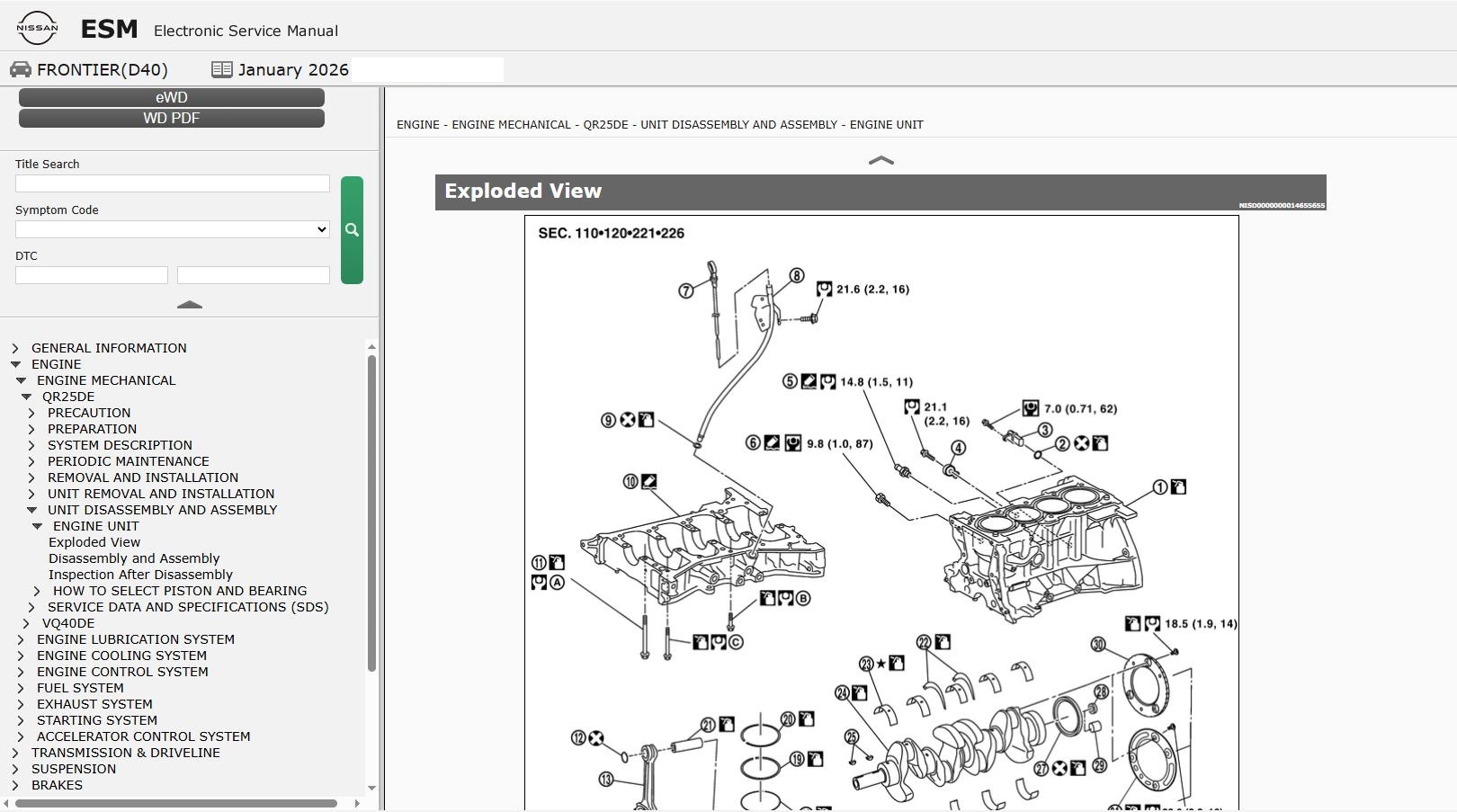 Nissan FRONTIER D40 2018 January 2026 Service Manual Wiring Diagrams (2)