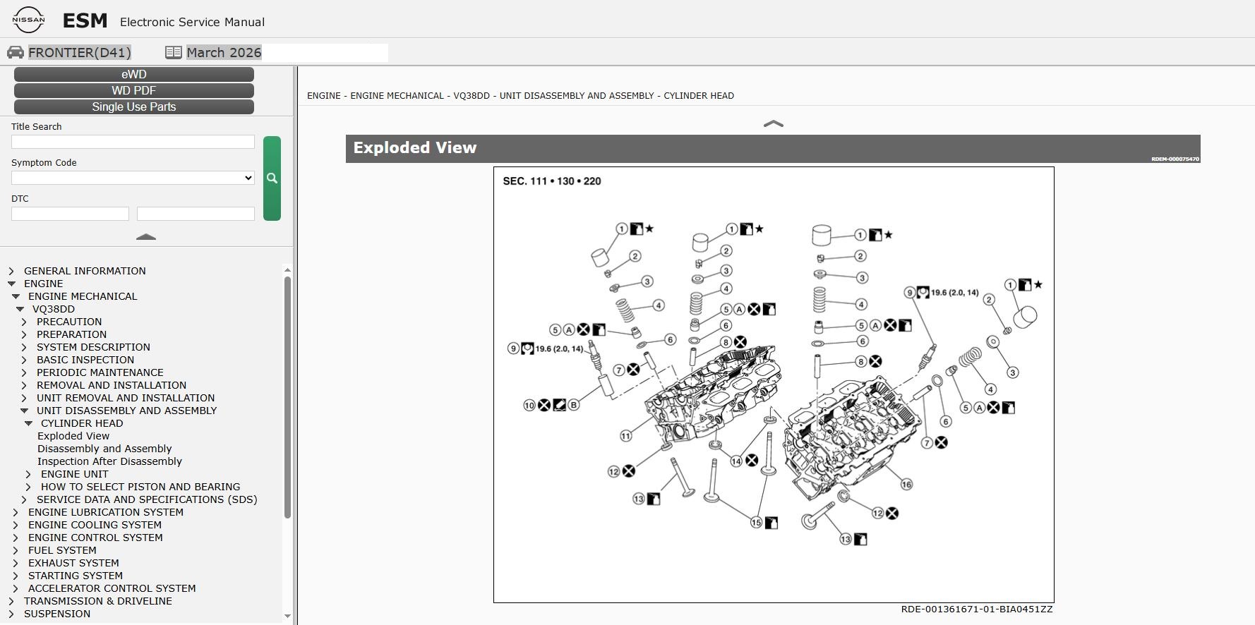 Nissan FRONTIER D41 2022 March 2026 Parts Service Manual Wiring Diagrams (2)