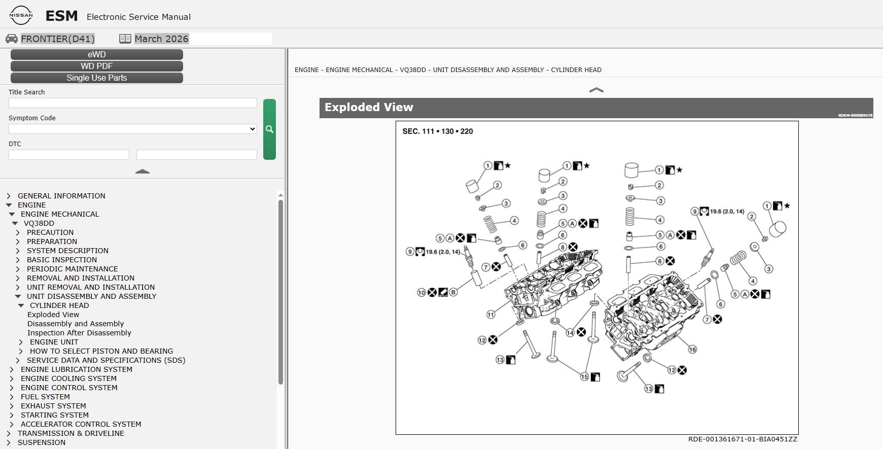 Nissan FRONTIER D41 2023 March 2026 Parts Service Manual Wiring Diagrams (2)