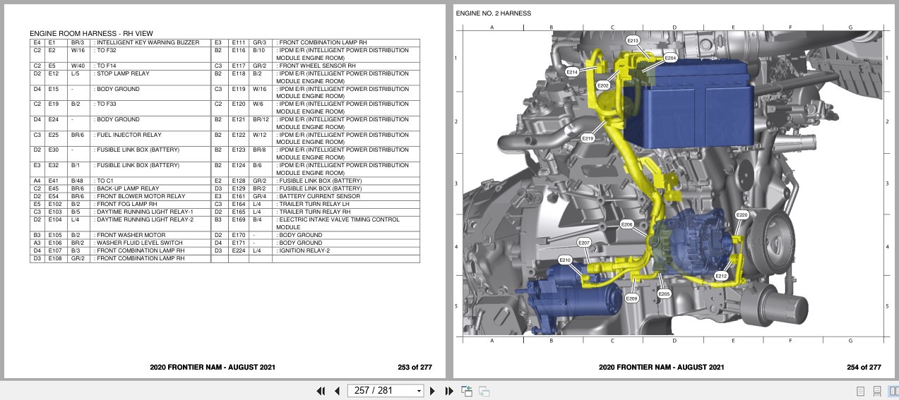 Nissan FRONTIER NAM 2020 AUGUST 2021 Electrical Wiring Diagrams (2)
